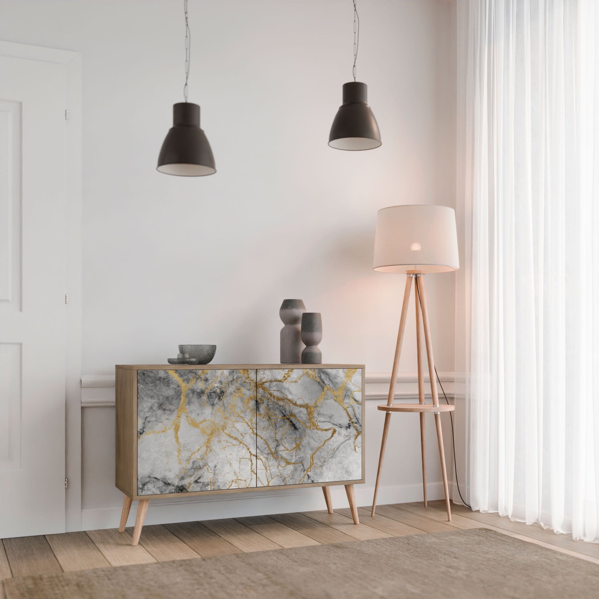 TIMELESS GLIDE 2-Door Sideboard in Oak Effect