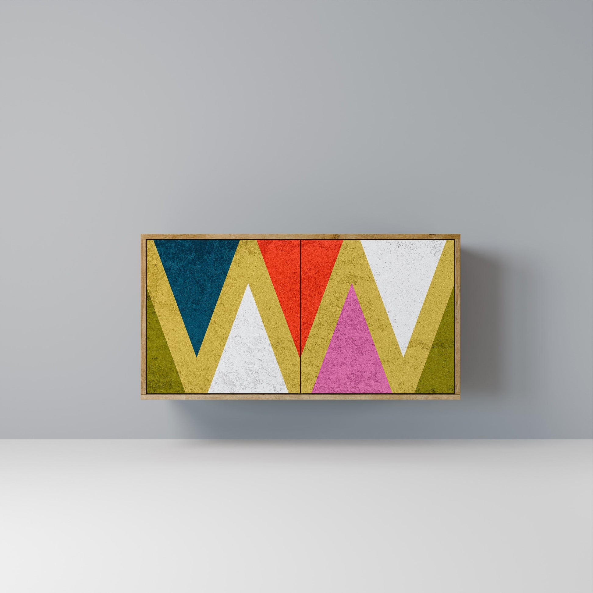 COLORFUL TRIANGLES 2-Door Sideboard in Oak Effect