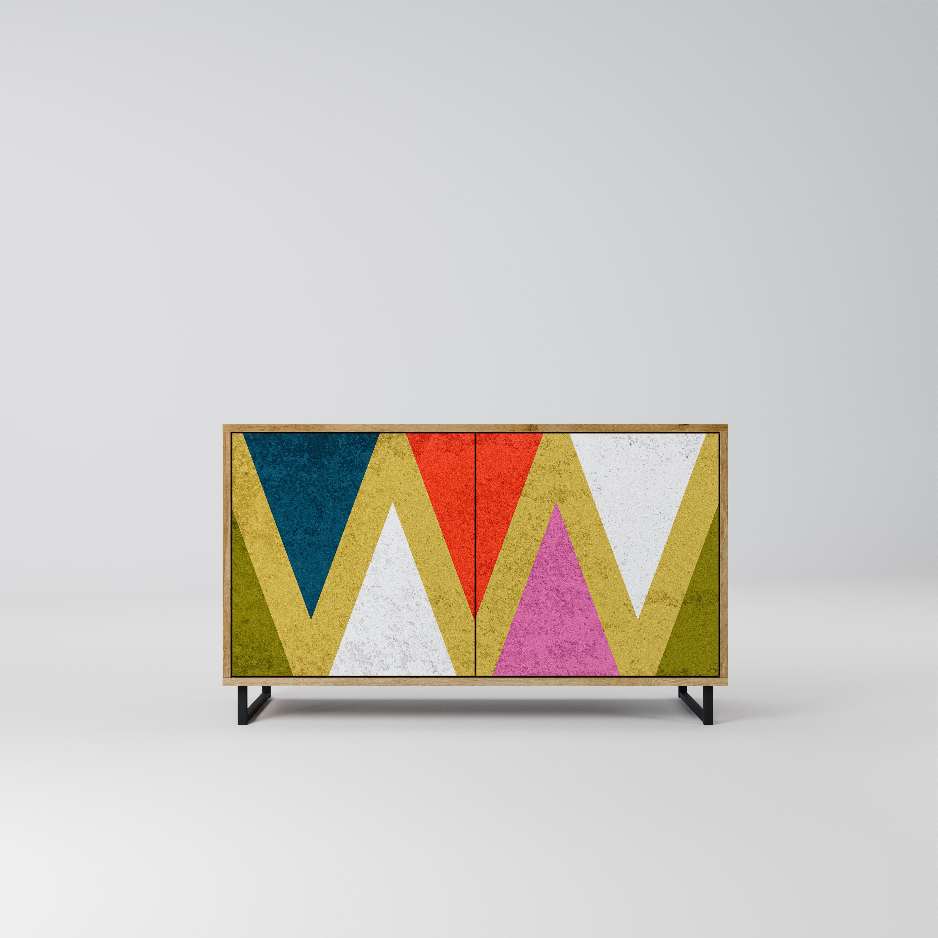 COLORFUL TRIANGLES 2-Door Sideboard in Oak Effect