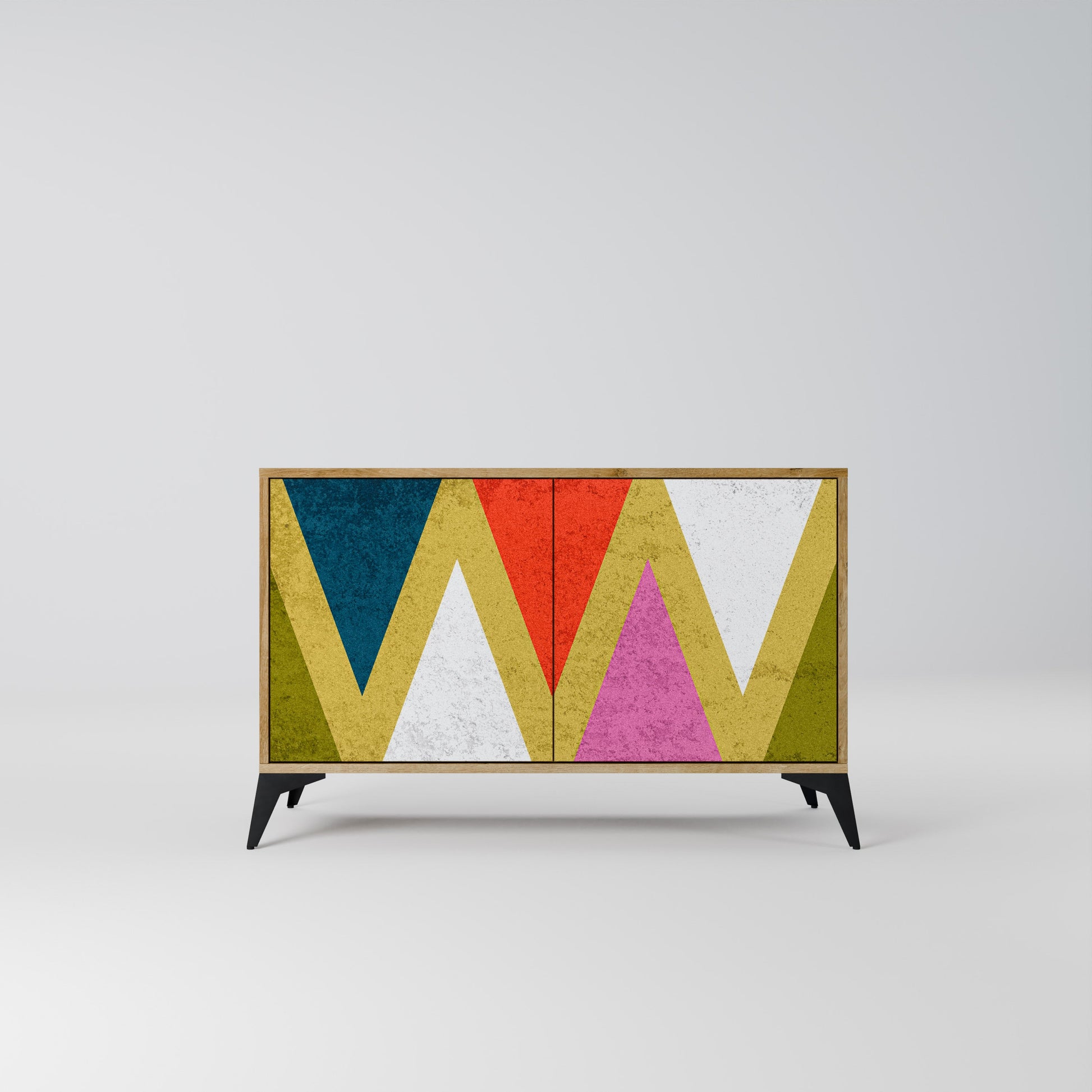 COLORFUL TRIANGLES 2-Door Sideboard in Oak Effect