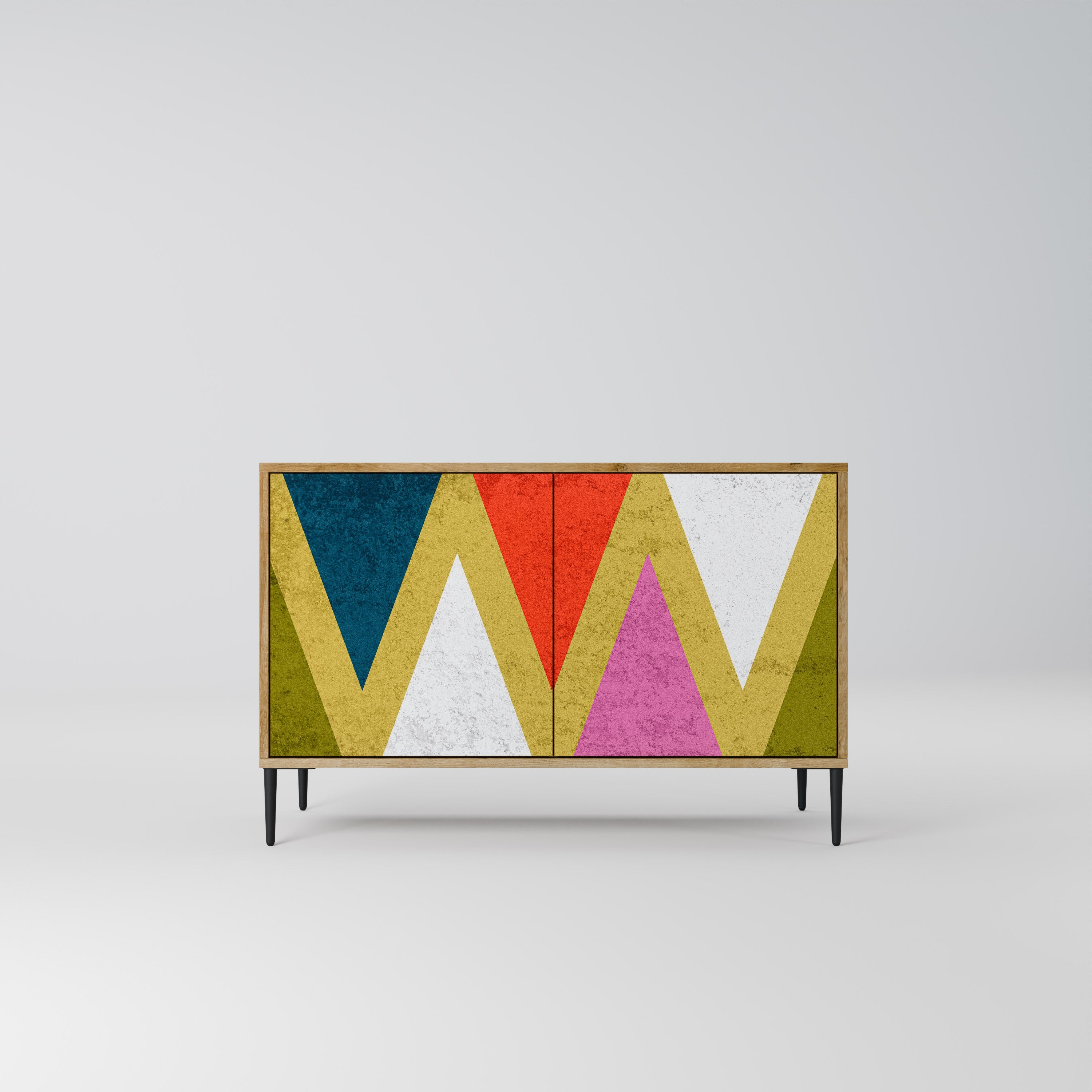 COLORFUL TRIANGLES 2-Door Sideboard in Oak Effect