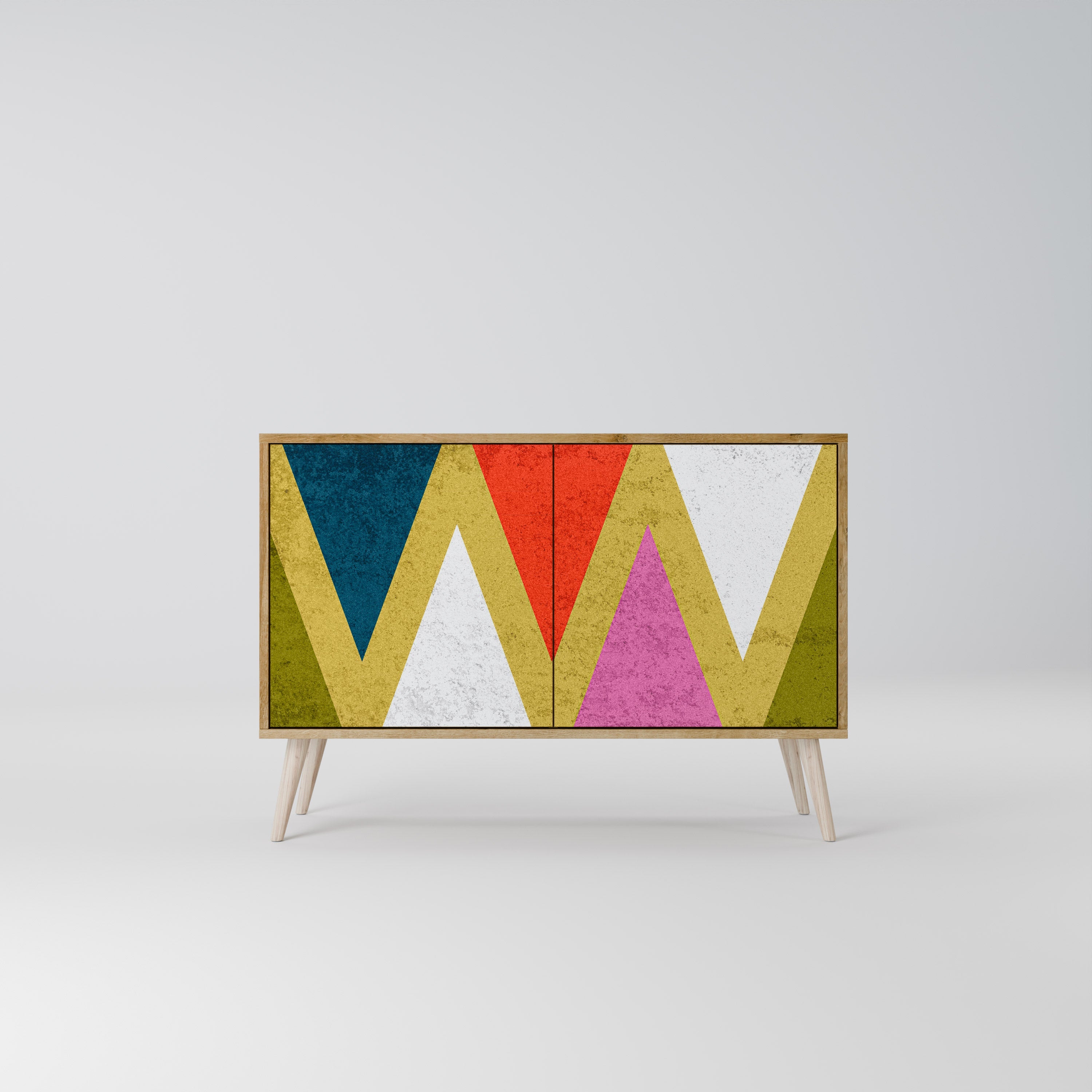 COLORFUL TRIANGLES 2-Door Sideboard in Oak Effect
