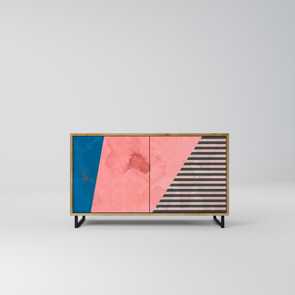 GLAMOROUS STRIPE 2-Door Sideboard in Oak Effect