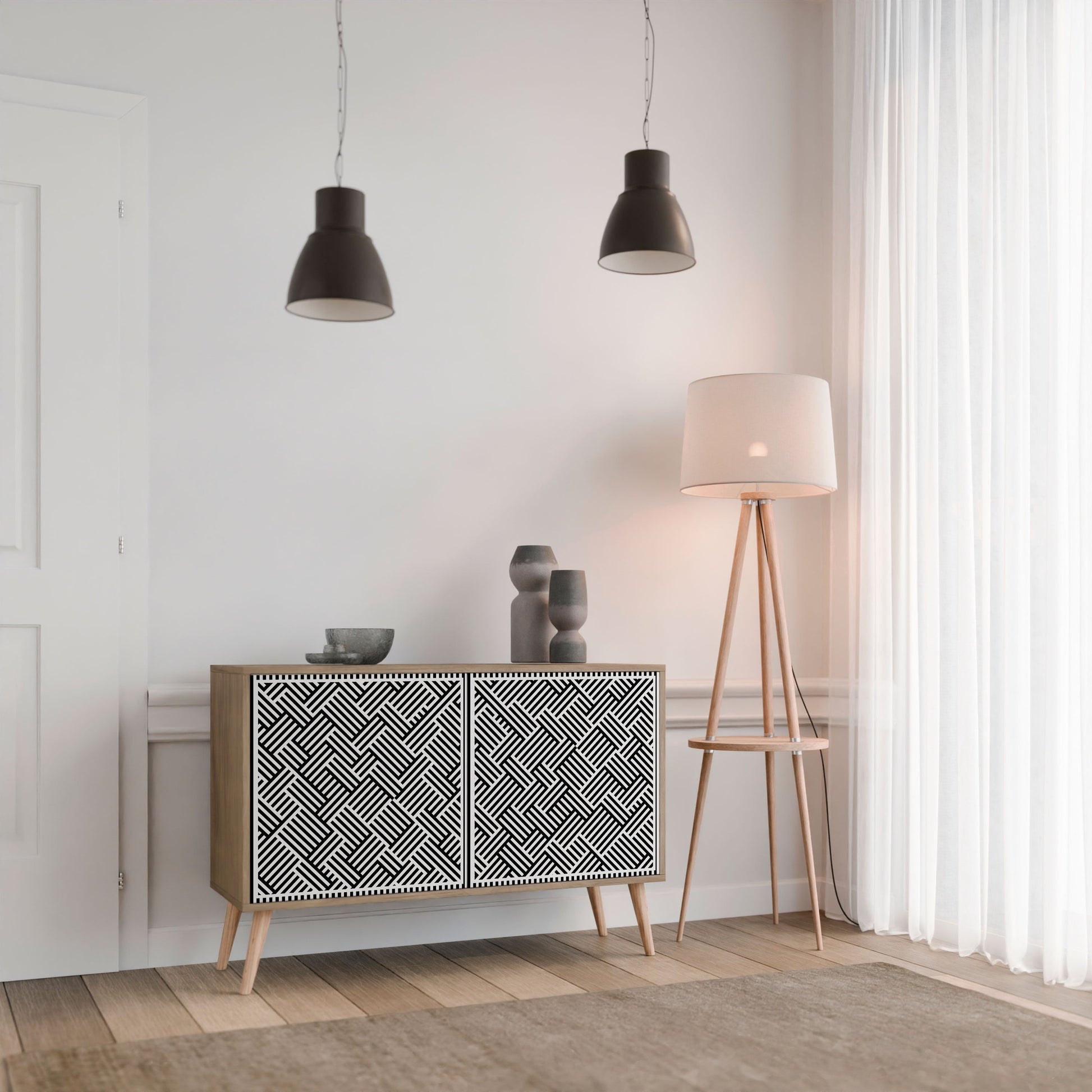 TEMPORARY SEQUENCE 2-Door Sideboard in Oak Effect