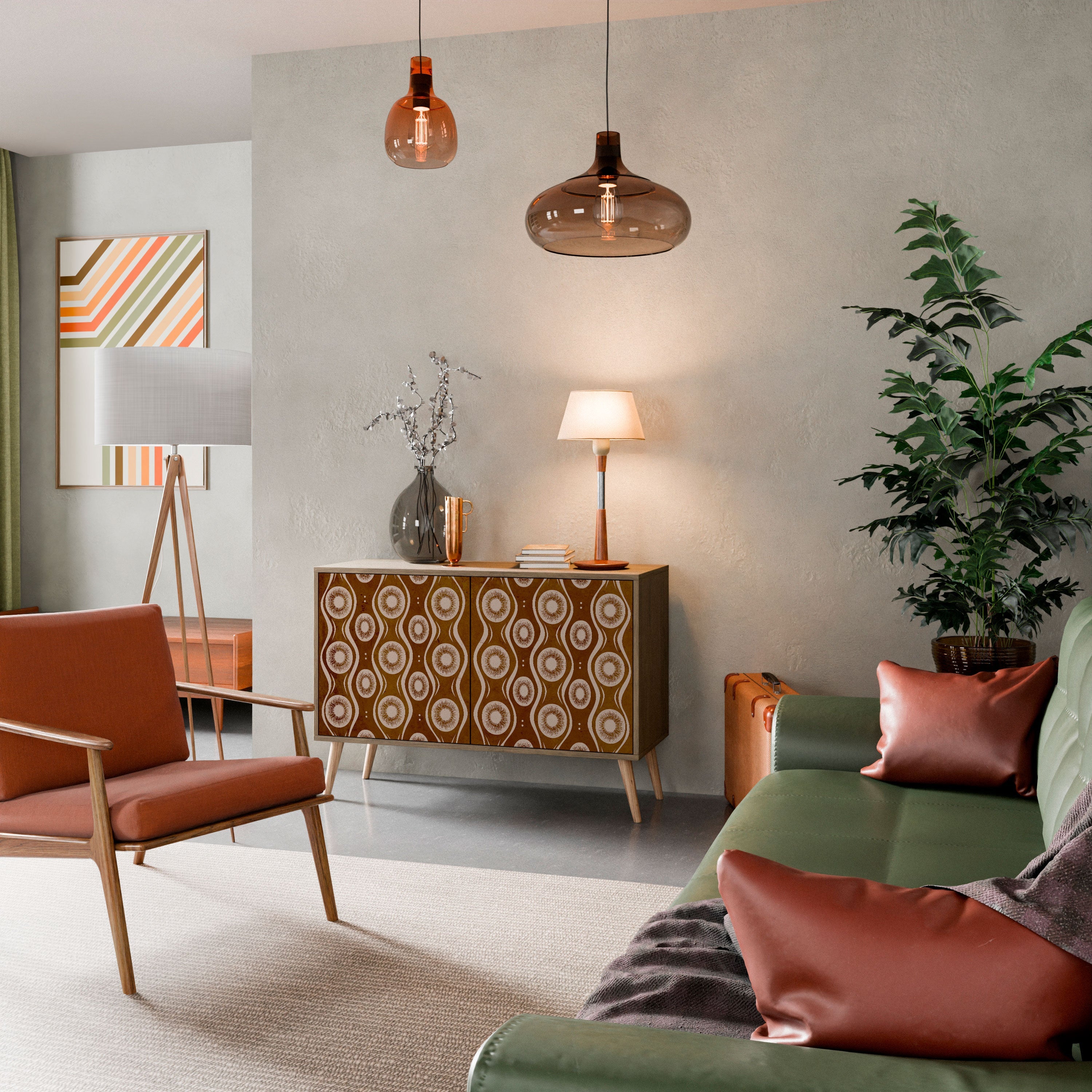 BROWN EYES 2-Door Sideboard in Oak Effect