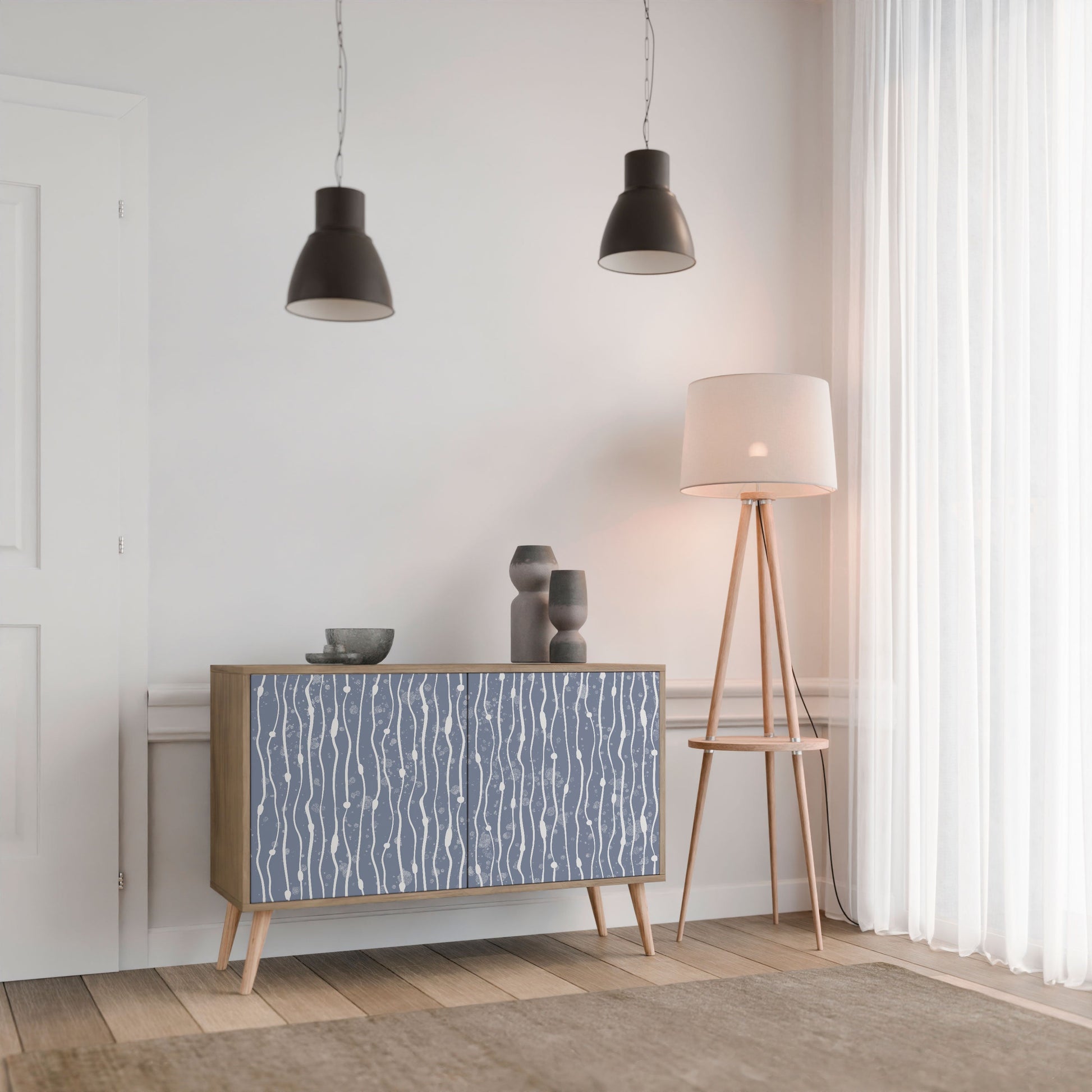 GRAPHITE RAIN 2-Door Sideboard in Oak Effect