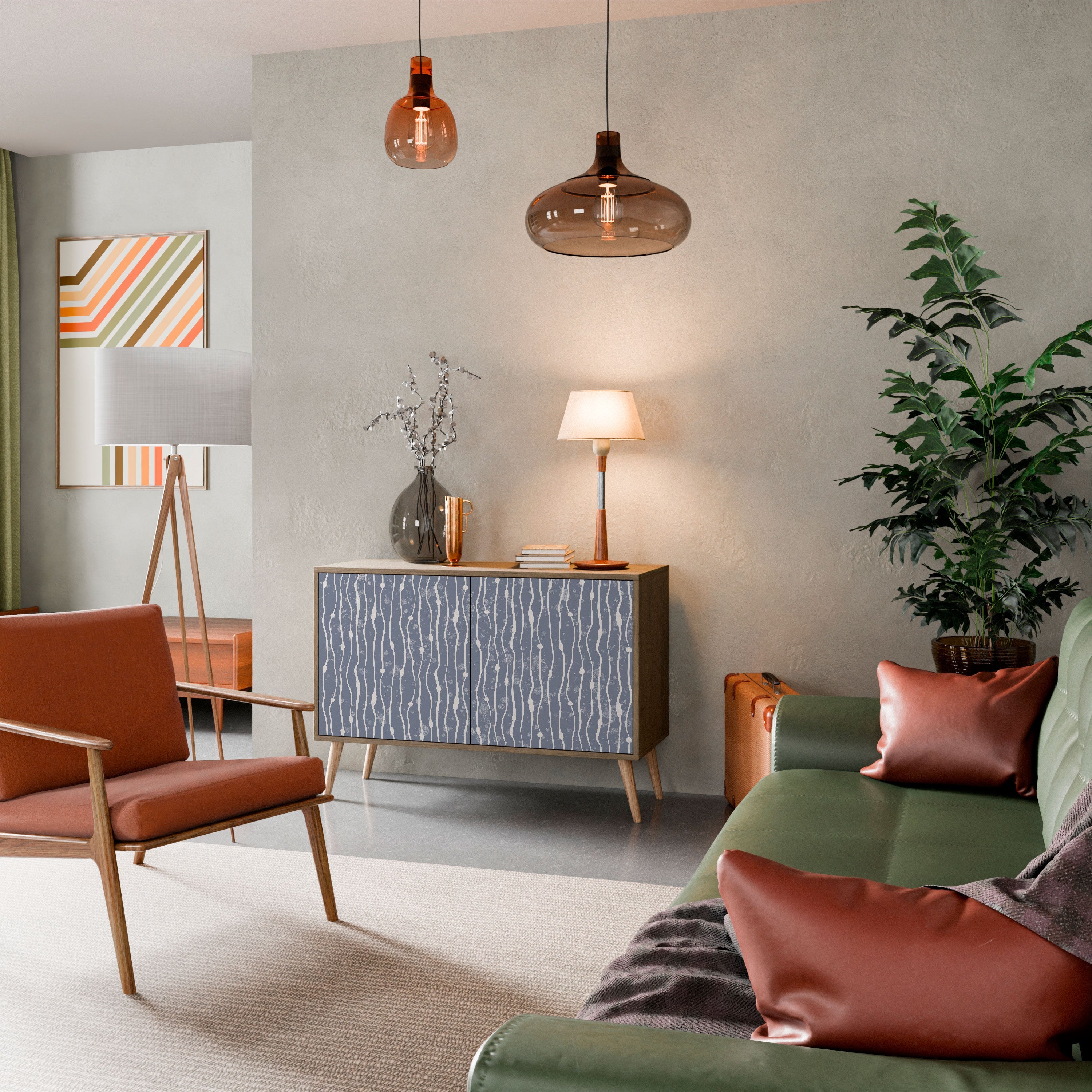 GRAPHITE RAIN 2-Door Sideboard in Oak Effect