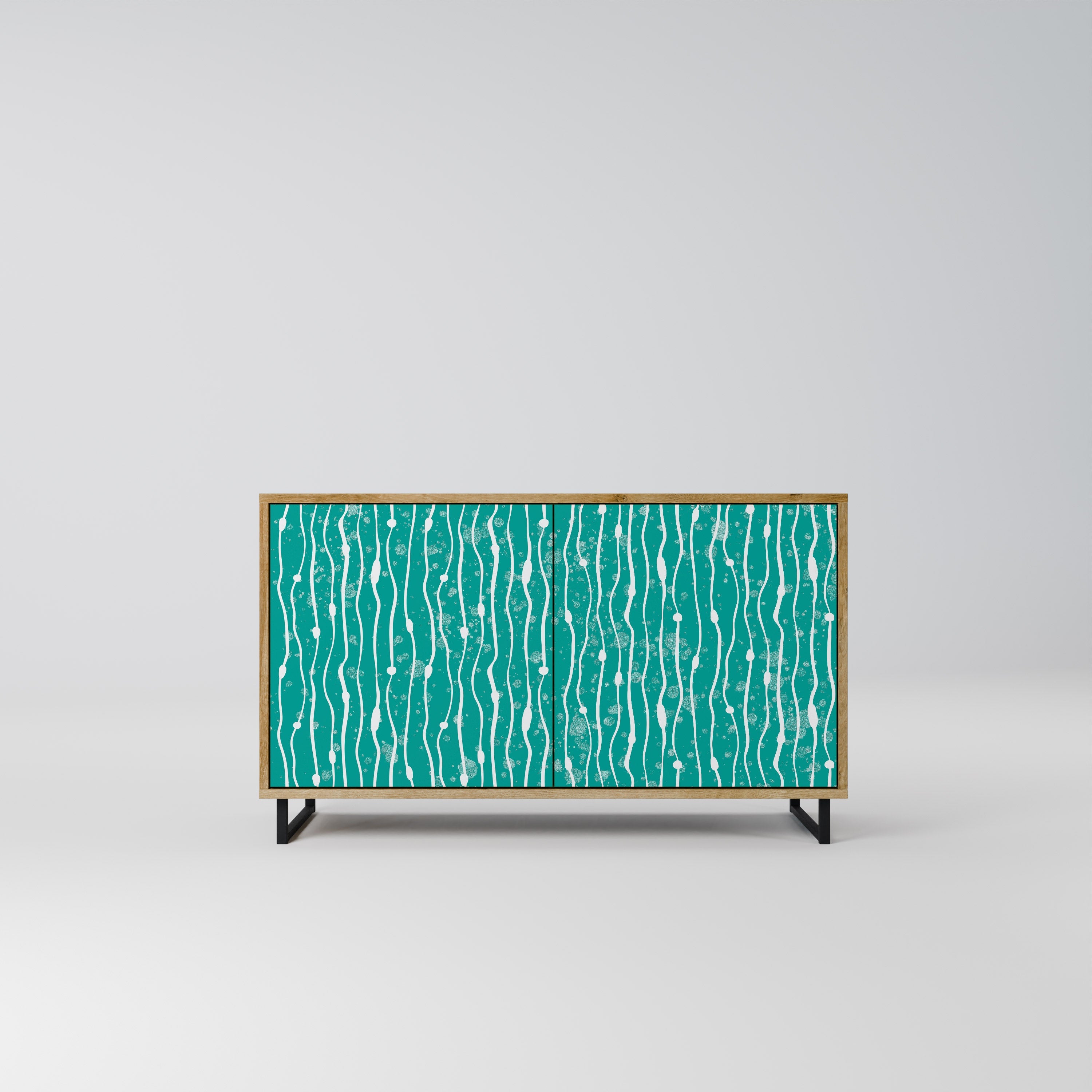 TURQUOISE RAIN 2-Door Sideboard in Oak Effect