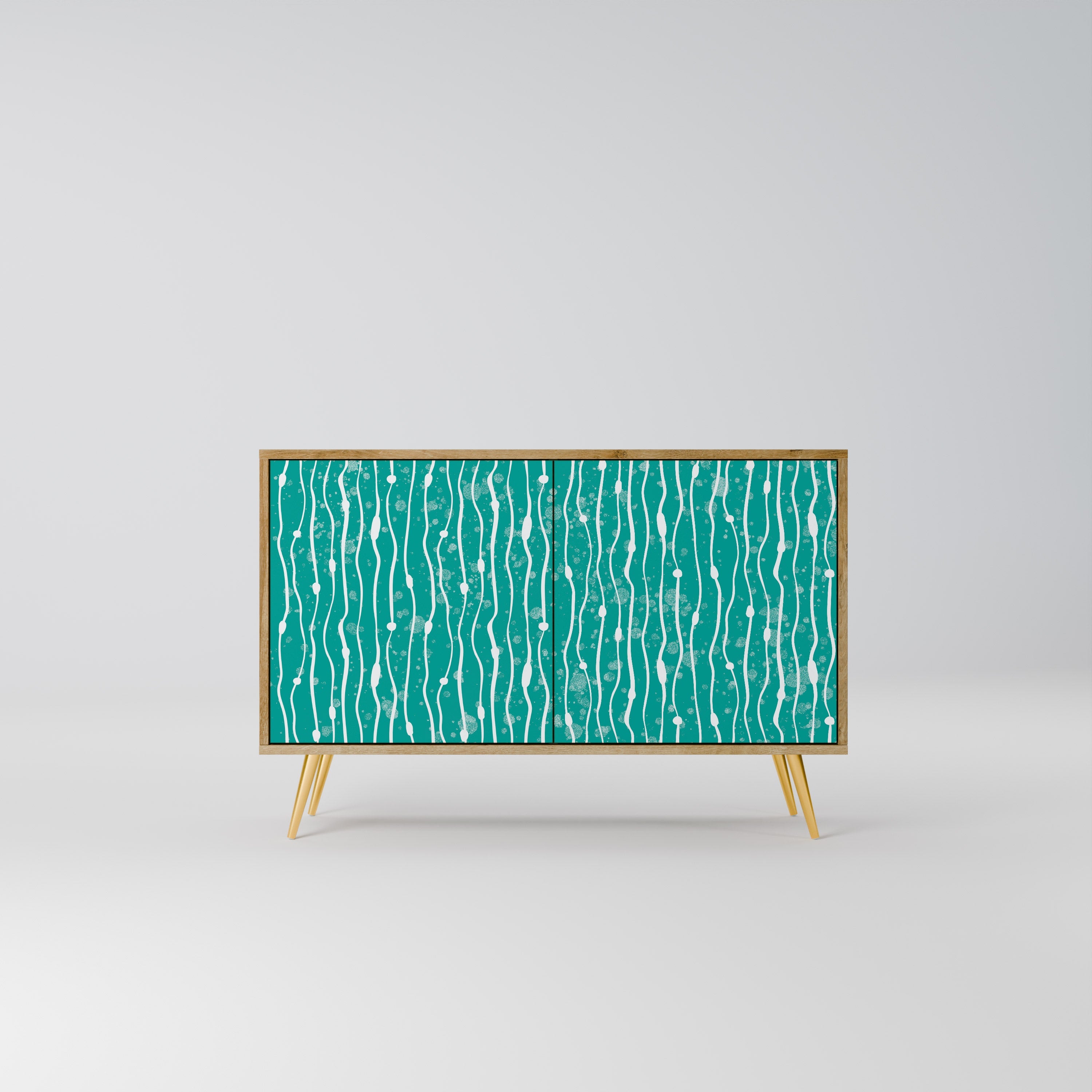 TURQUOISE RAIN 2-Door Sideboard in Oak Effect