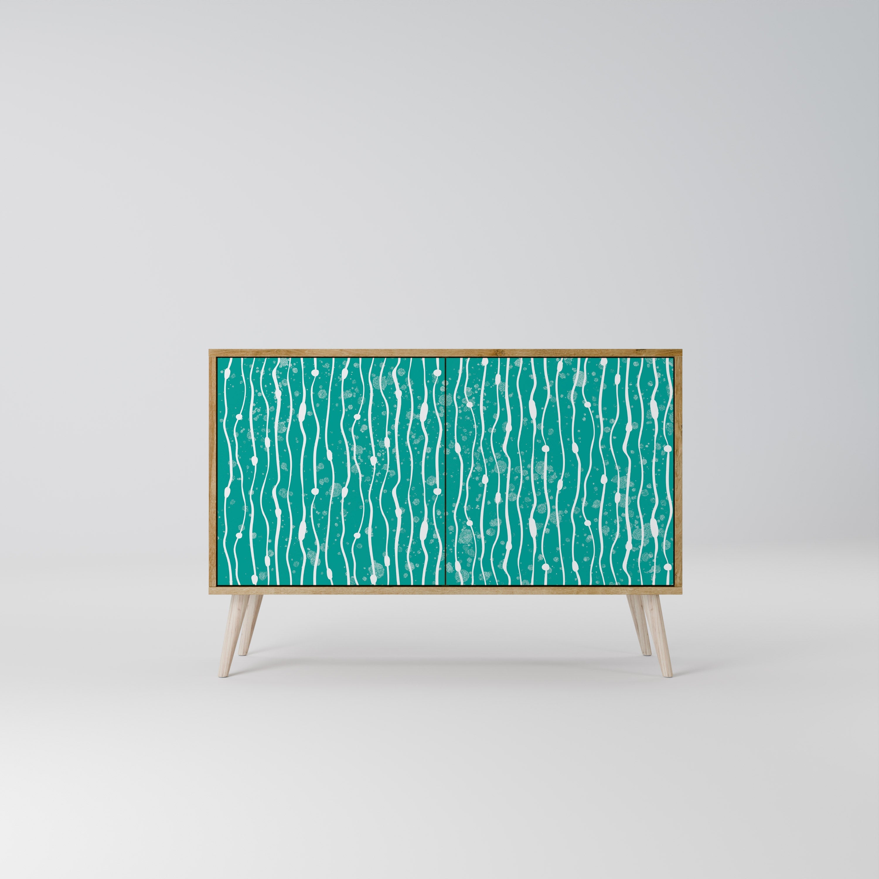 TURQUOISE RAIN 2-Door Sideboard in Oak Effect