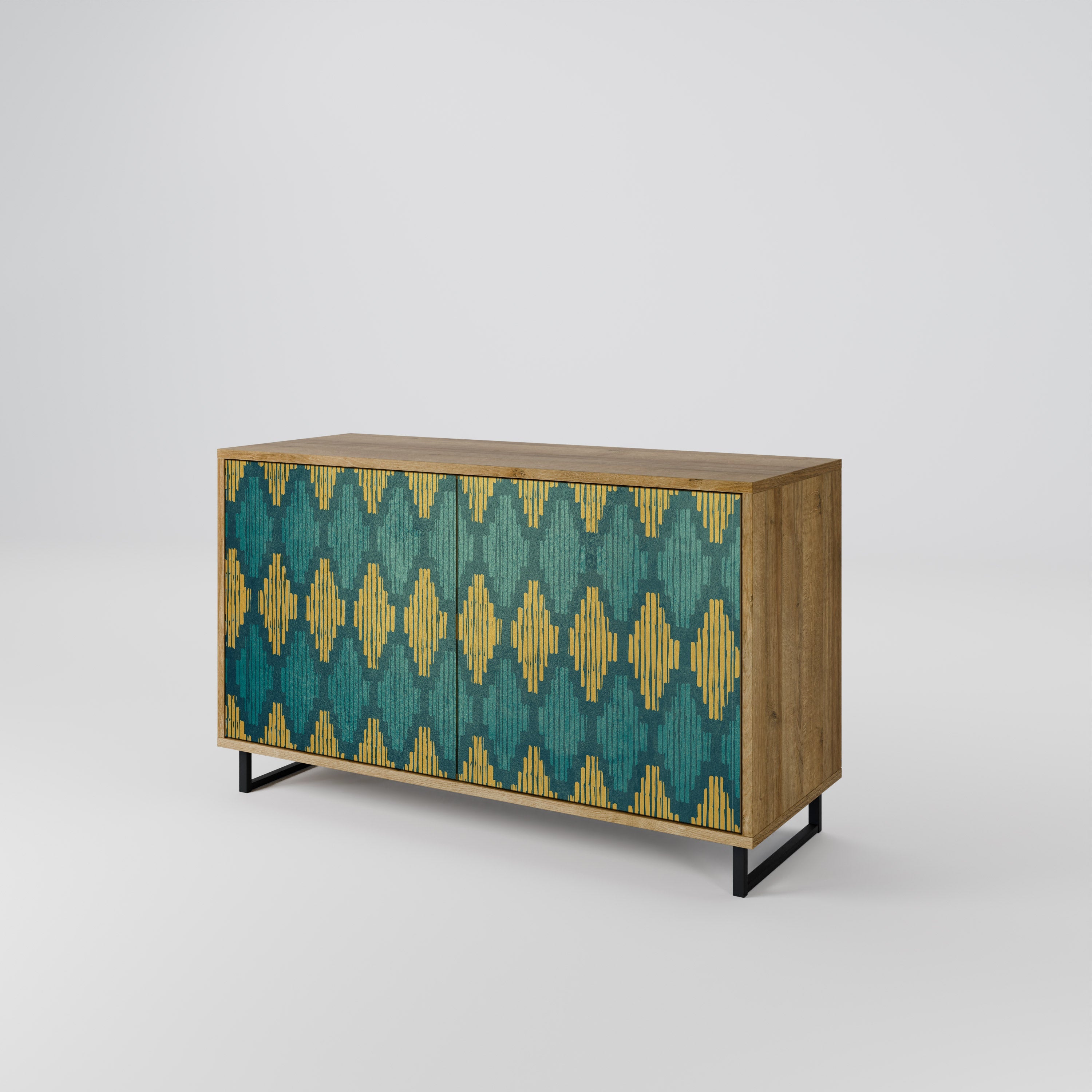 POLYGONS 2-Door Sideboard in Oak Effect