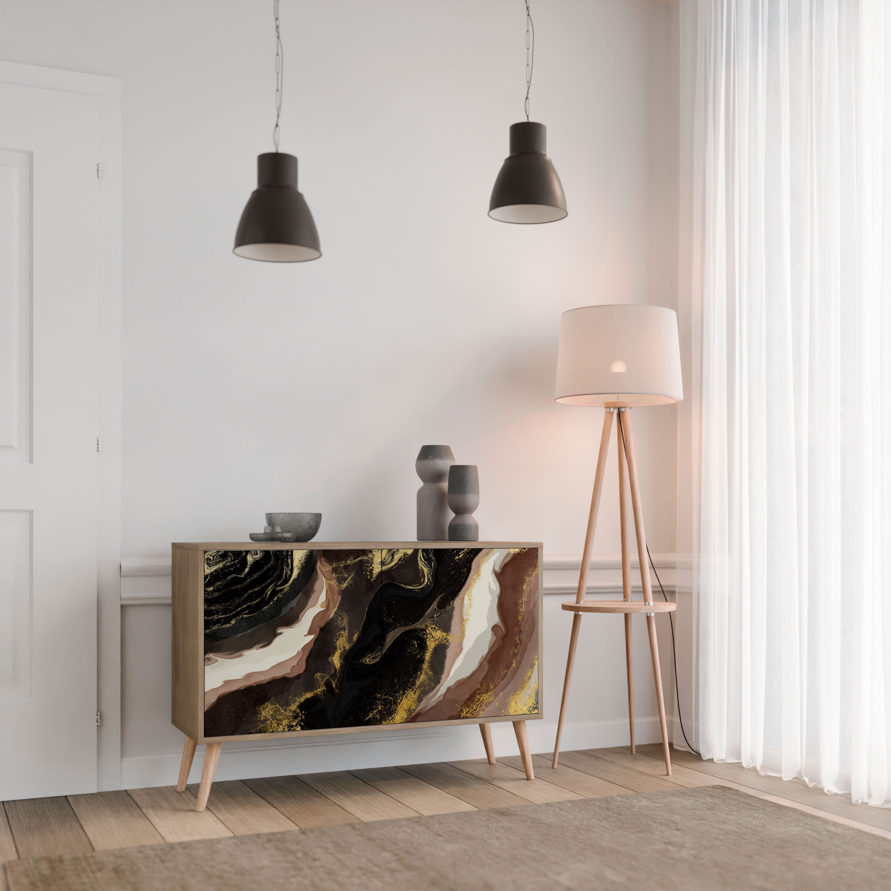 GOLD DUST 2-Door Sideboard in Oak Effect