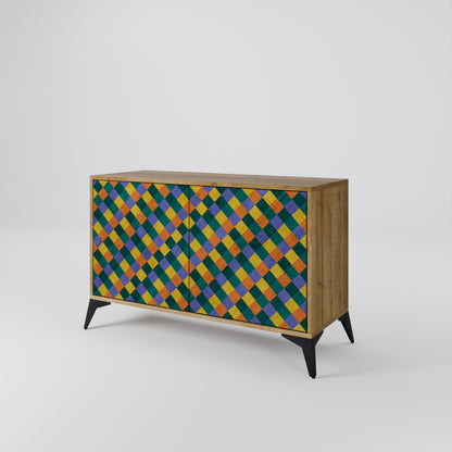 PAINTED SQUARES MIX 2-Door Sideboard