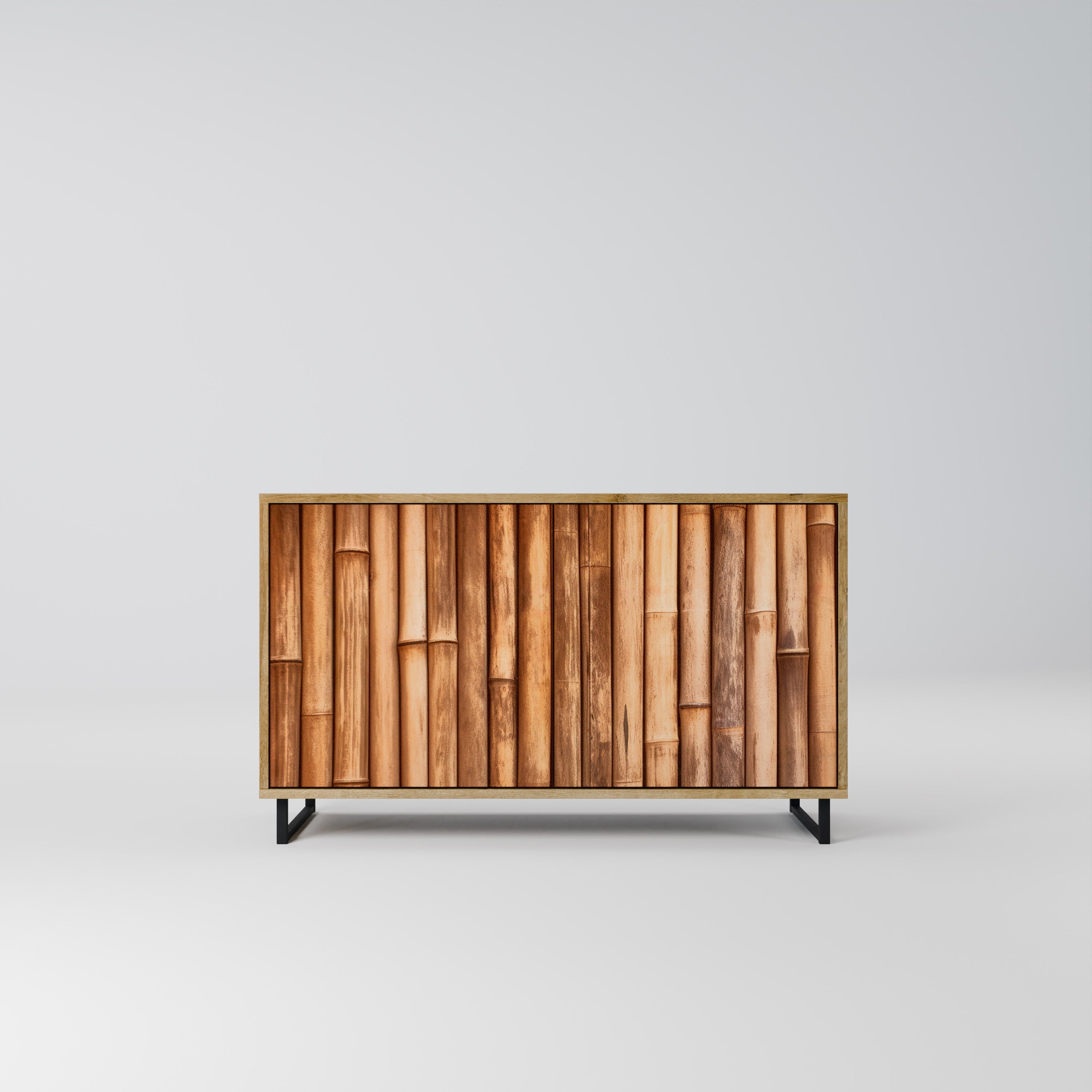 NATURAL WOOD 2-Door Sideboard in Oak Effect