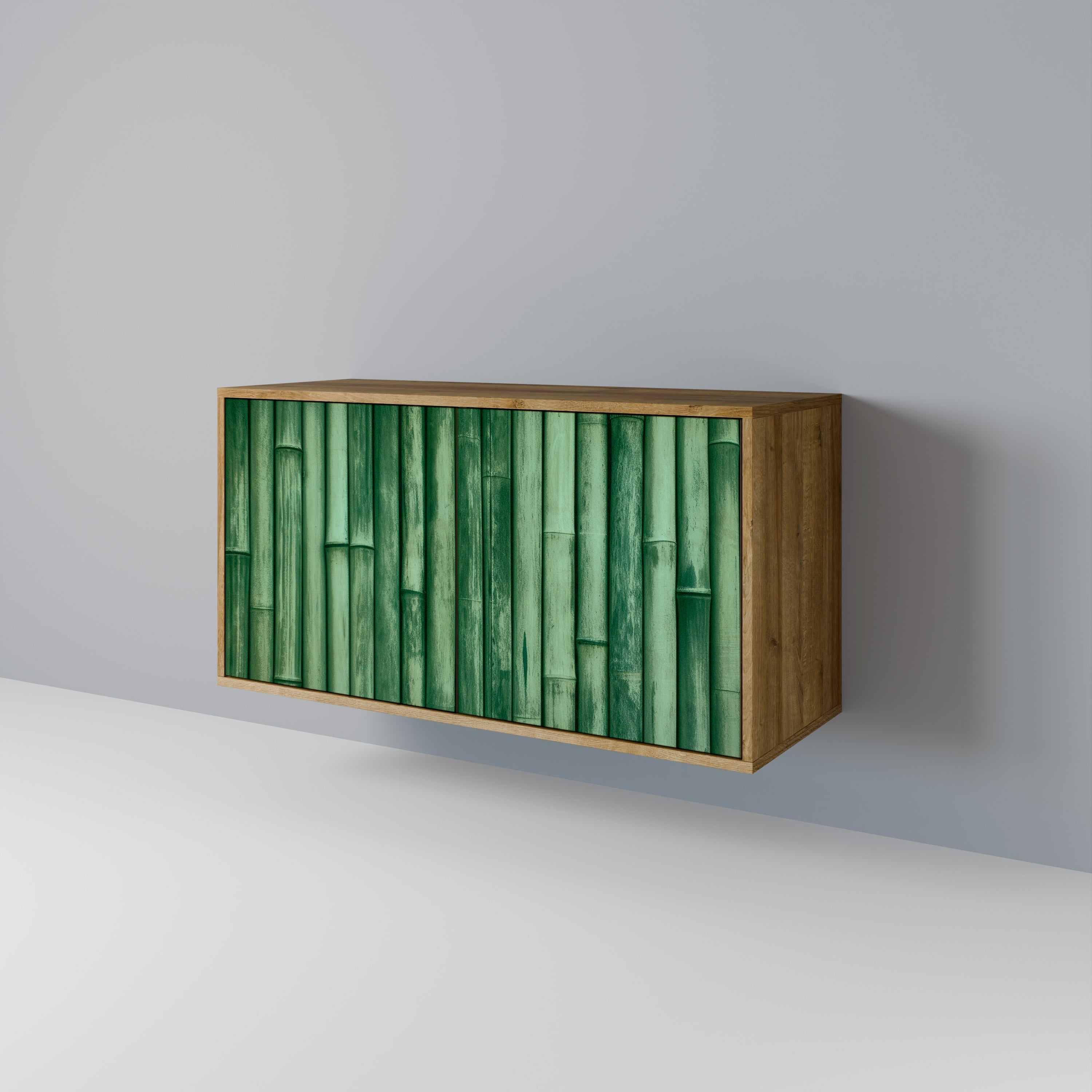 NATURAL GREEN 2-Door Sideboard in Oak Effect