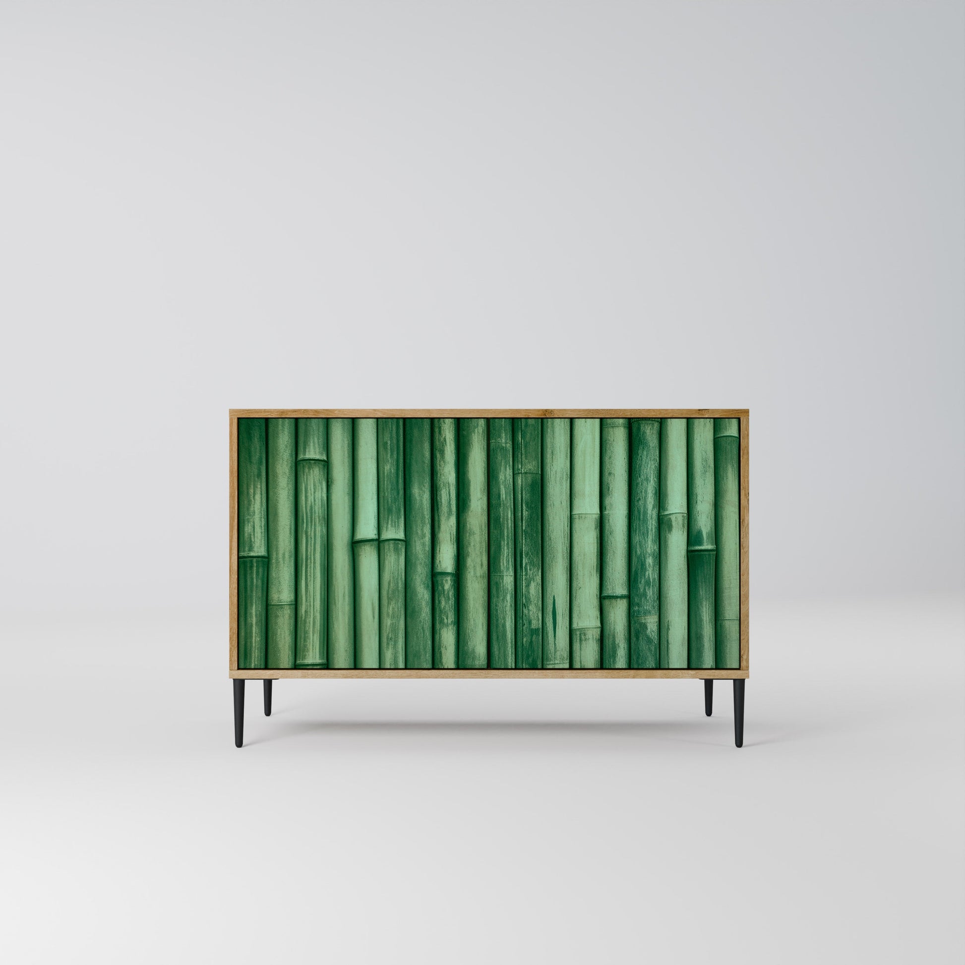 NATURAL GREEN 2-Door Sideboard in Oak Effect