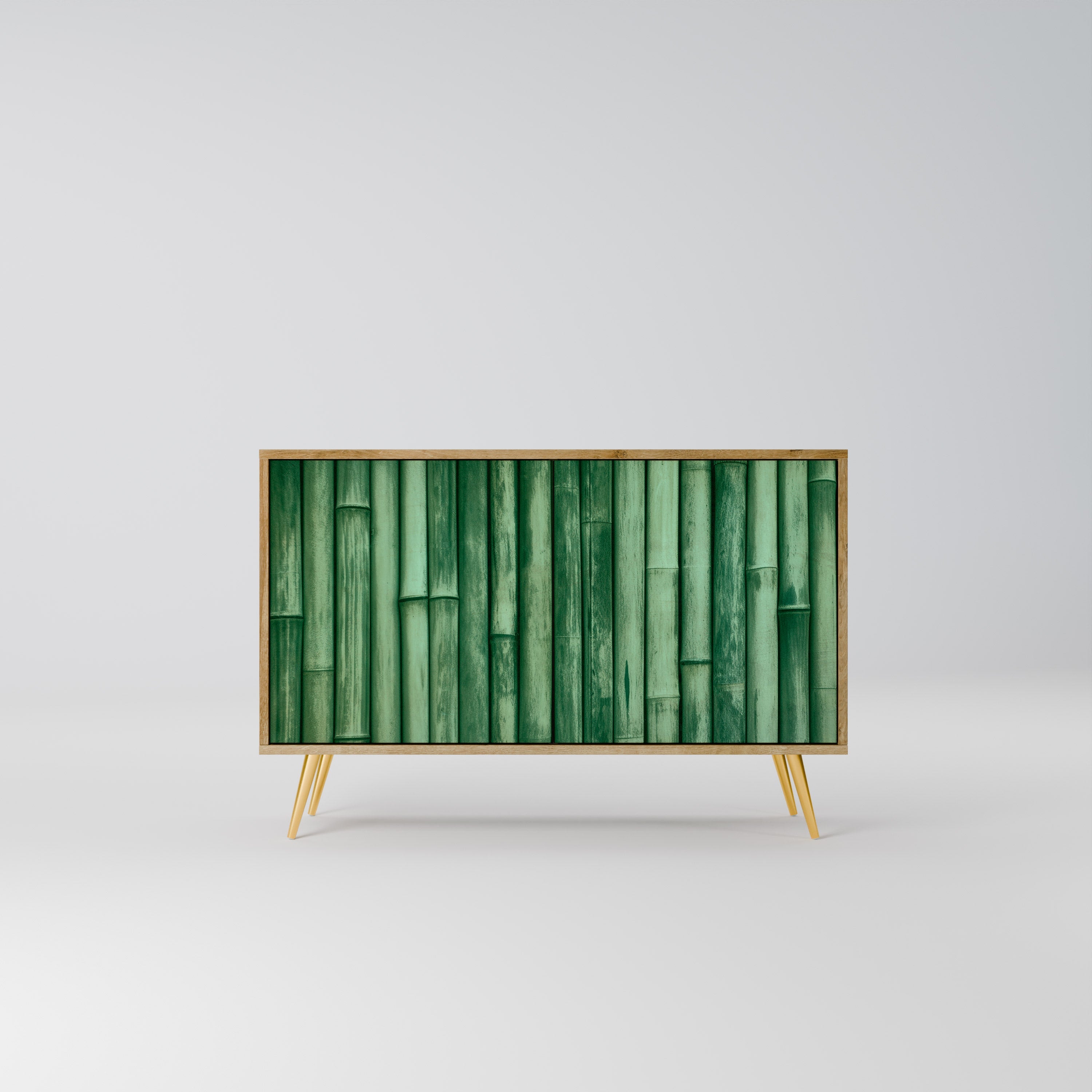 NATURAL GREEN 2-Door Sideboard in Oak Effect