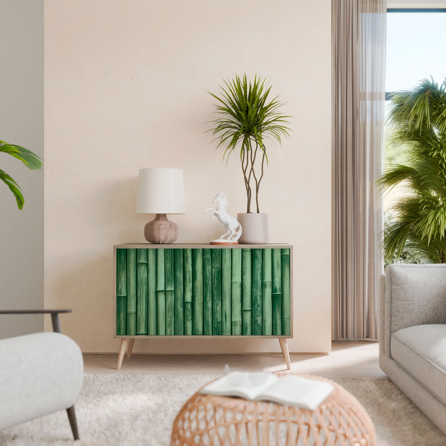 NATURAL GREEN 2-Door Sideboard