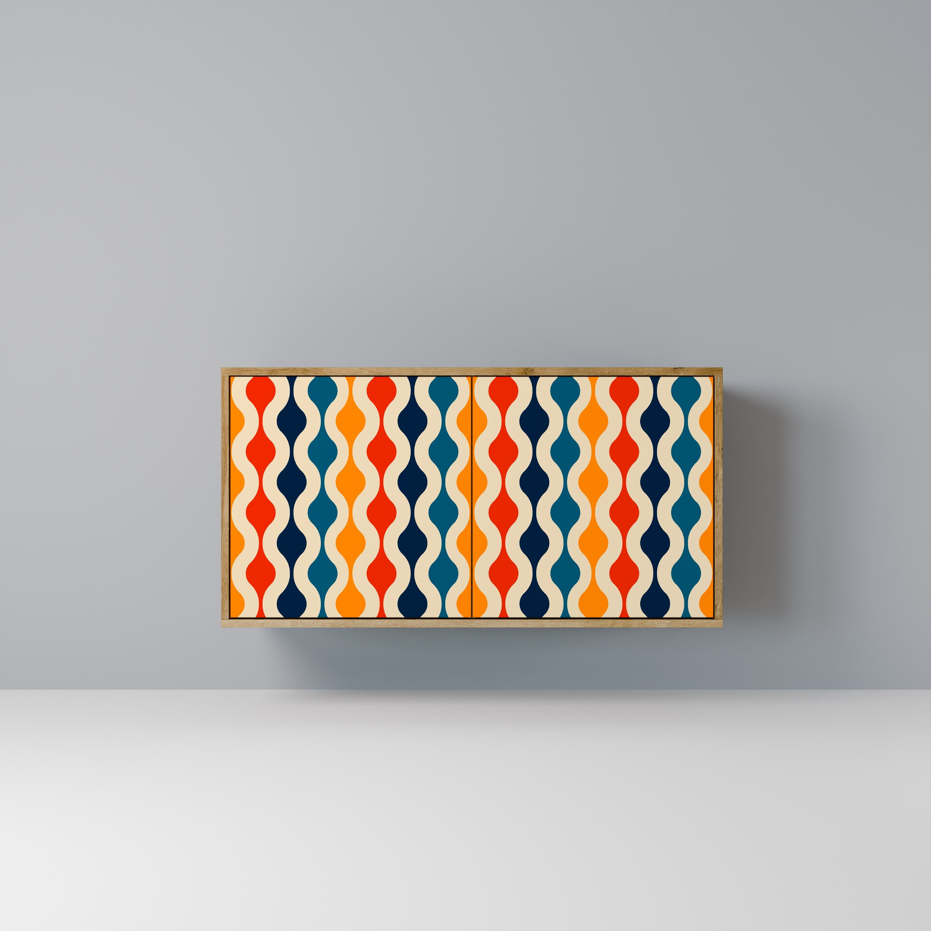 COLORFUL NOSTALGIA 2-Door Sideboard in Oak Effect