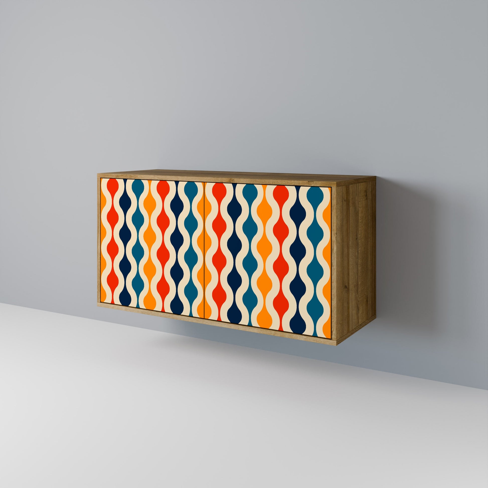 COLORFUL NOSTALGIA 2-Door Sideboard in Oak Effect