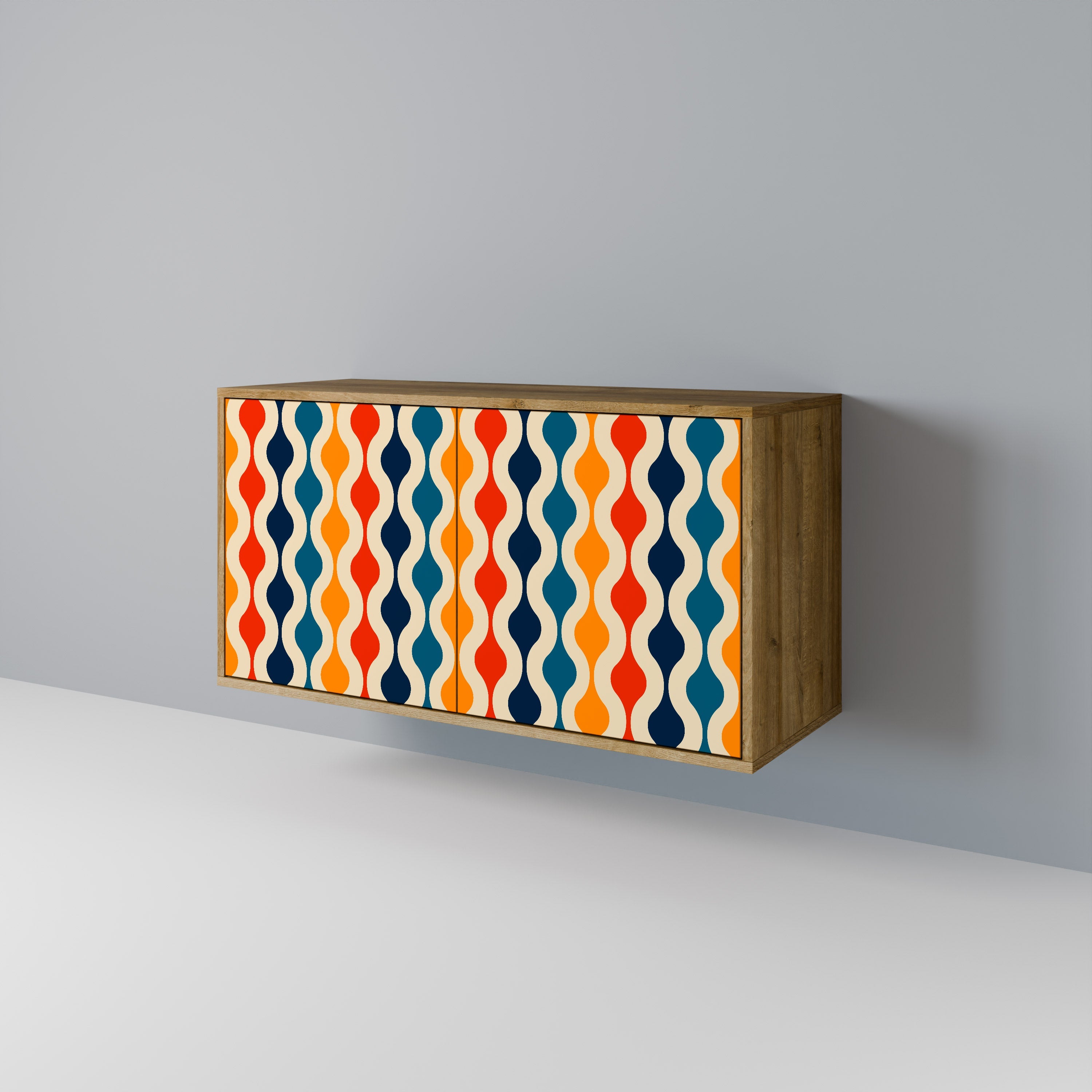 COLORFUL NOSTALGIA 2-Door Sideboard in Oak Effect