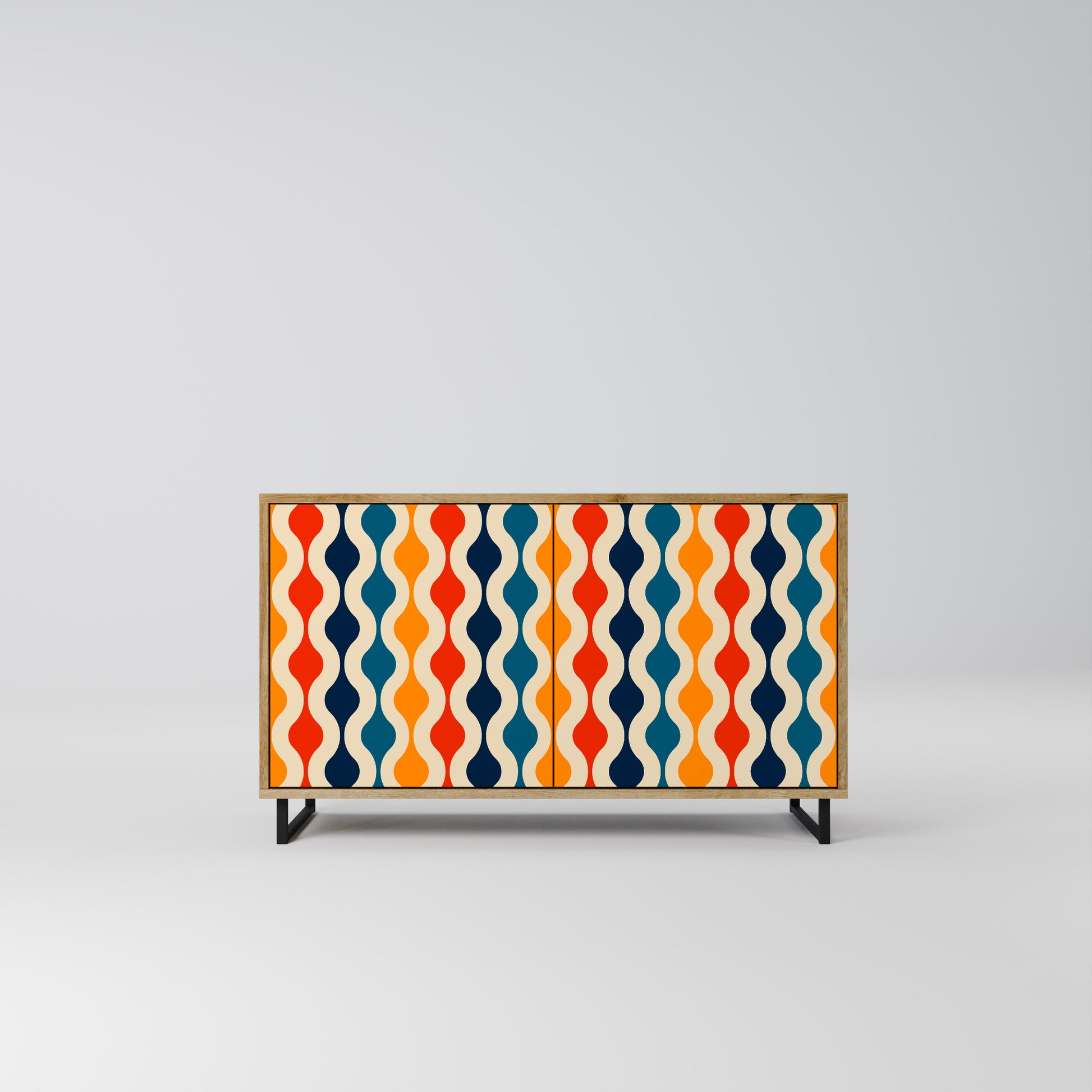 COLORFUL NOSTALGIA 2-Door Sideboard in Oak Effect