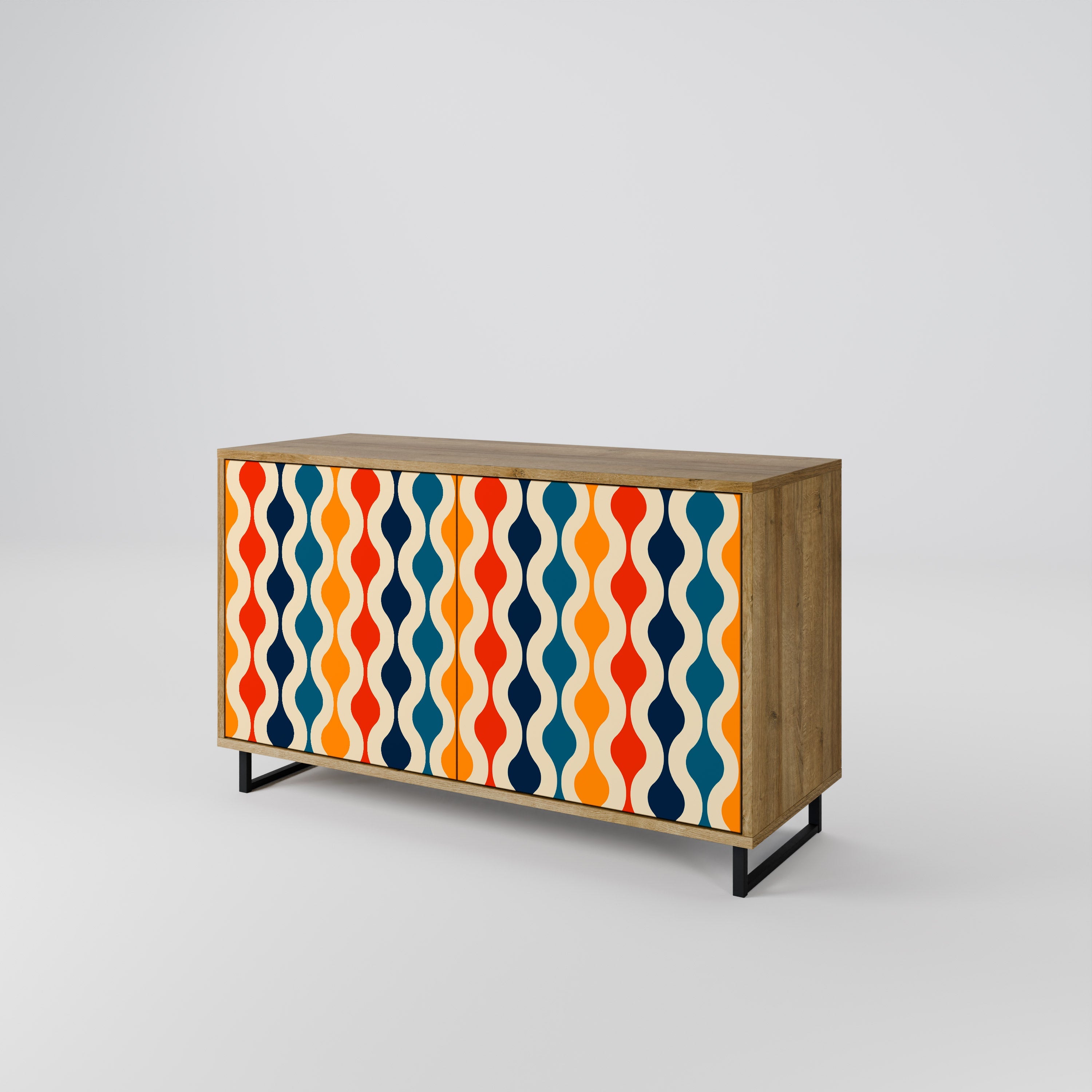 COLORFUL NOSTALGIA 2-Door Sideboard in Oak Effect