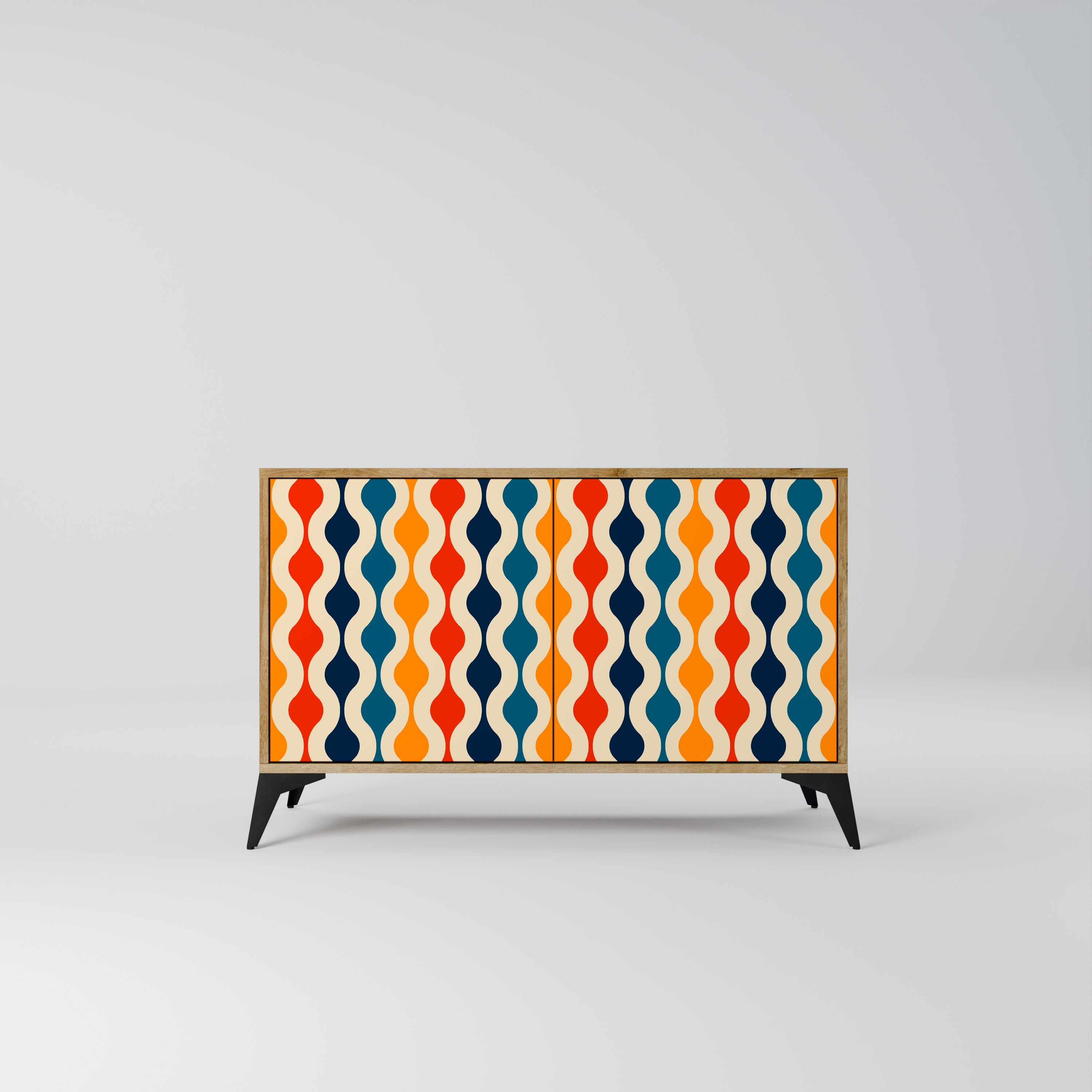 COLORFUL NOSTALGIA 2-Door Sideboard in Oak Effect