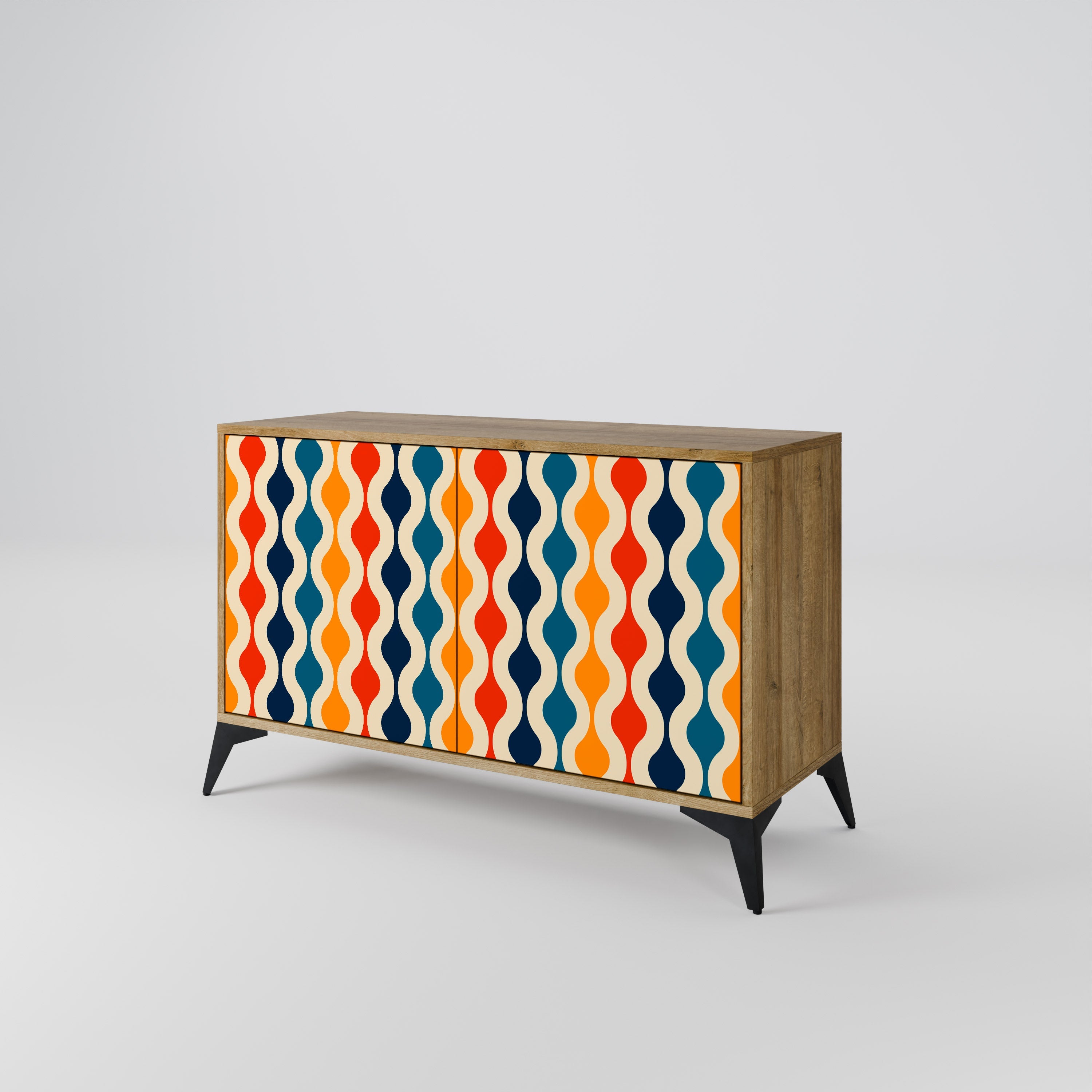 COLORFUL NOSTALGIA 2-Door Sideboard in Oak Effect