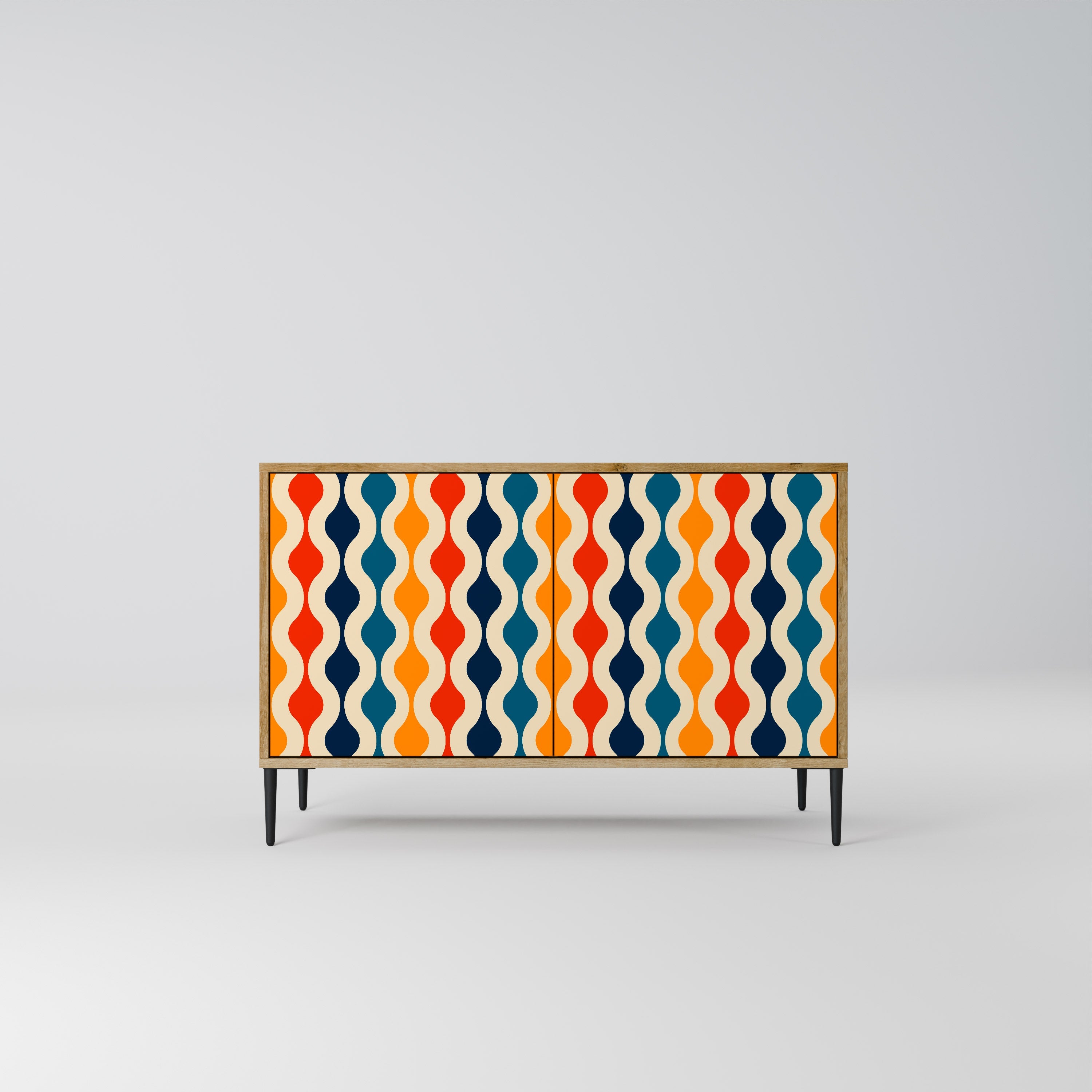 COLORFUL NOSTALGIA 2-Door Sideboard in Oak Effect