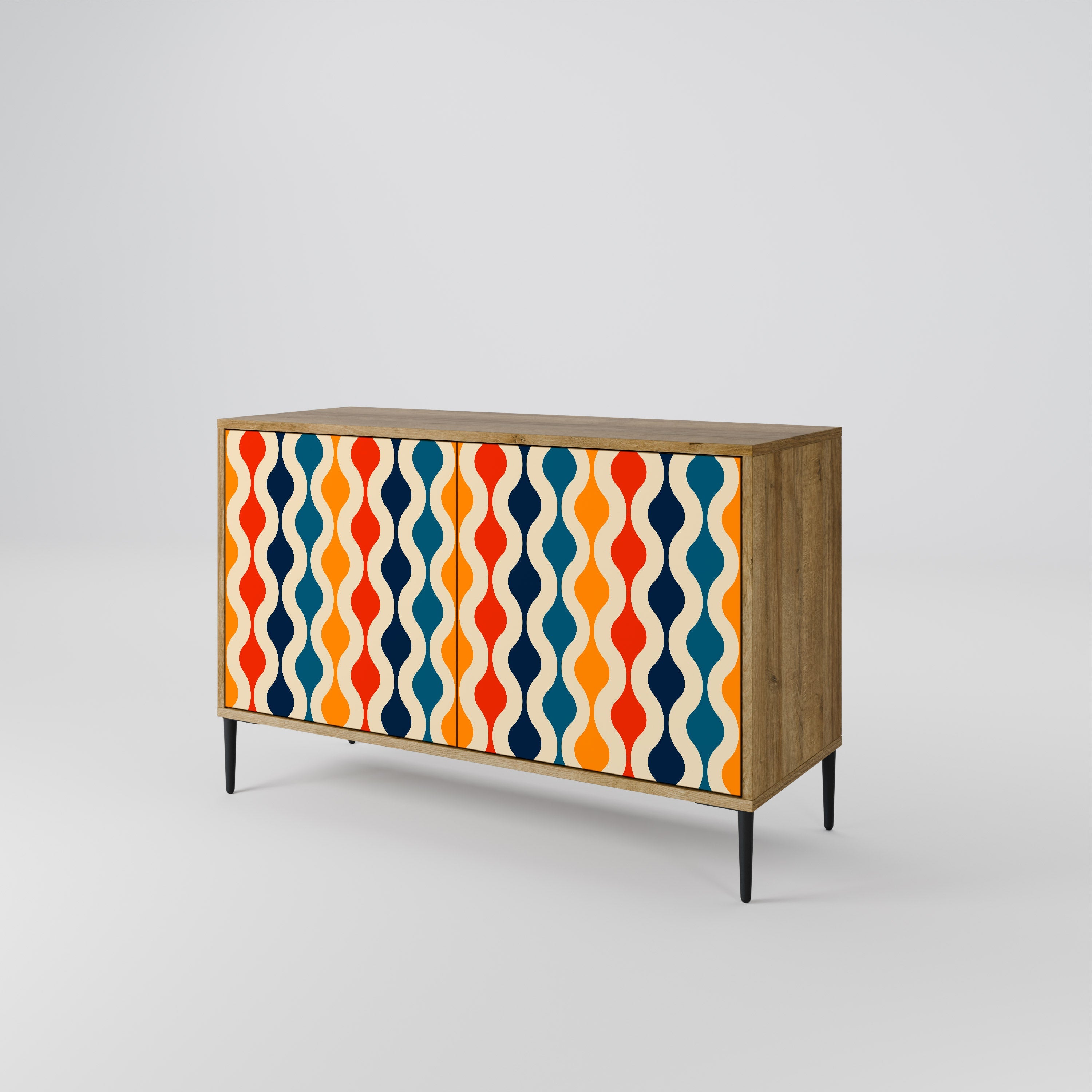 COLORFUL NOSTALGIA 2-Door Sideboard in Oak Effect
