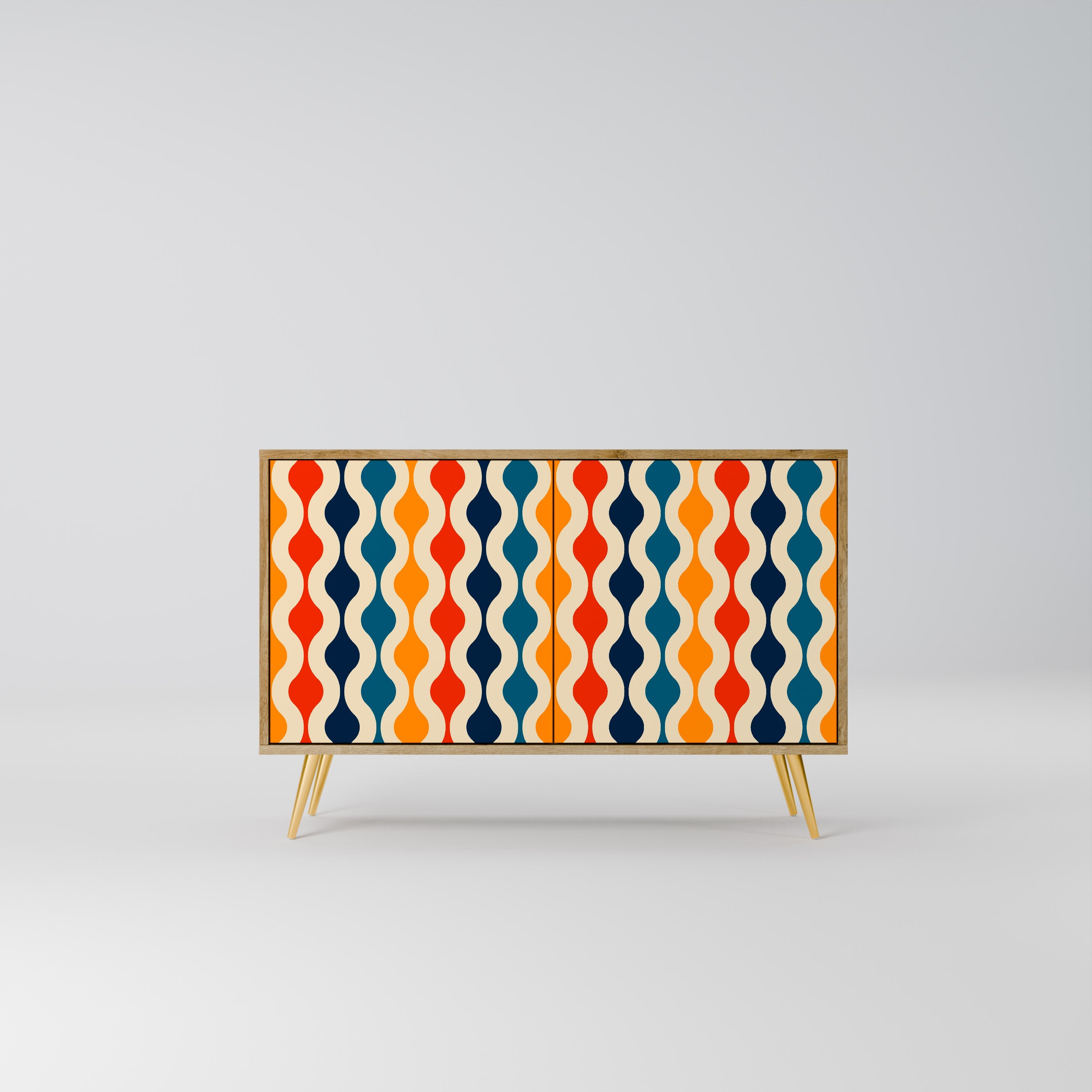 COLORFUL NOSTALGIA 2-Door Sideboard in Oak Effect