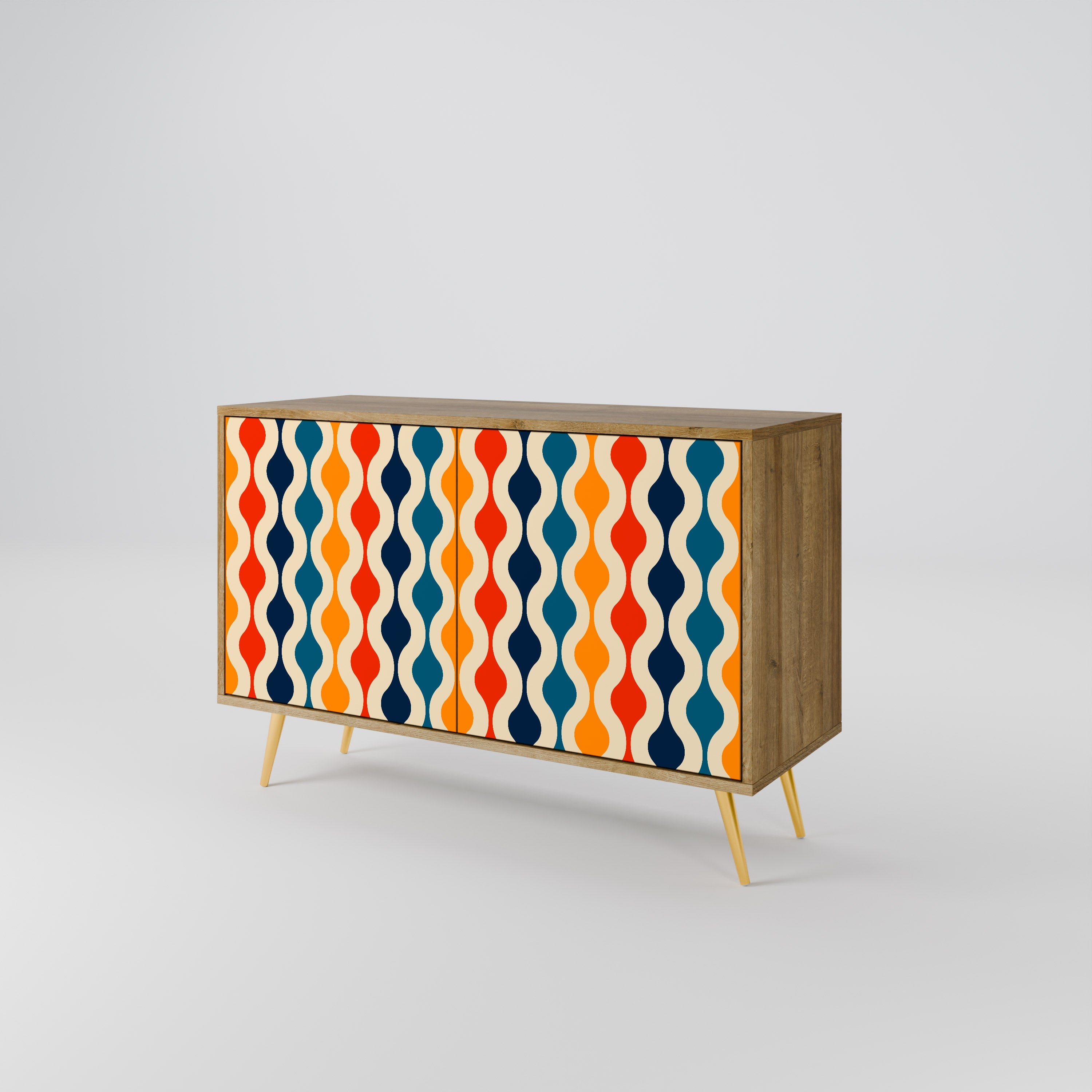 COLORFUL NOSTALGIA 2-Door Sideboard in Oak Effect