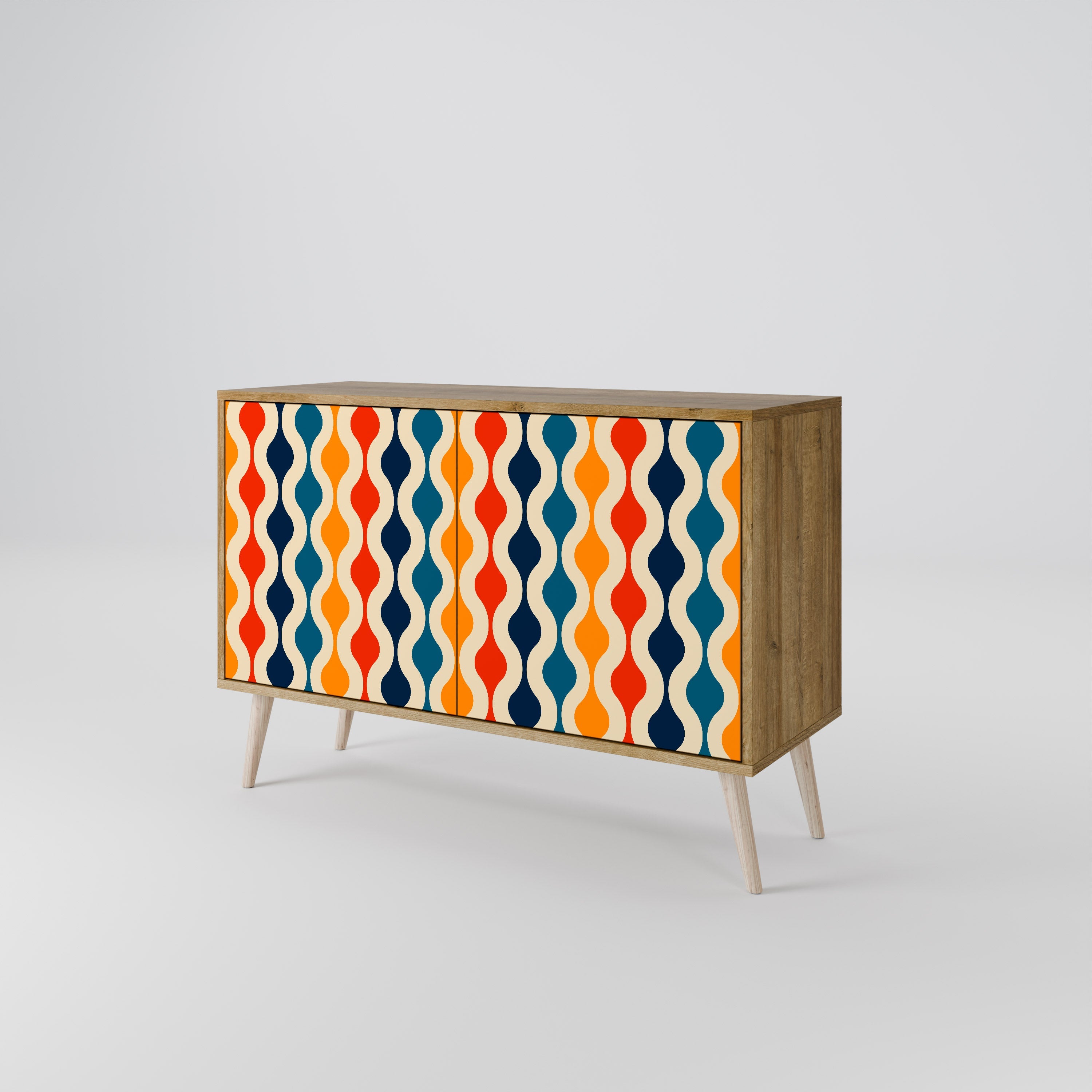 COLORFUL NOSTALGIA 2-Door Sideboard in Oak Effect