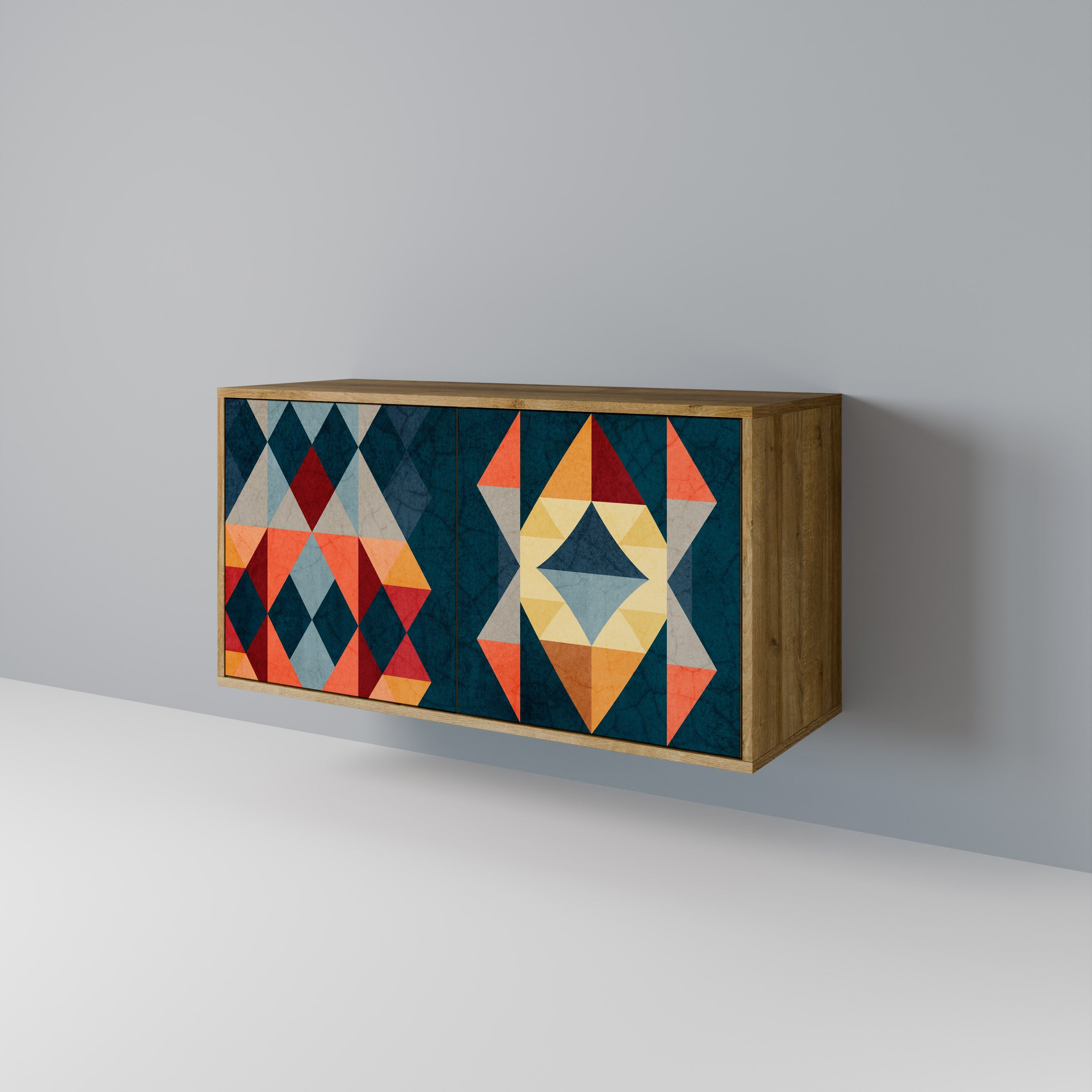 CRACKED ILLUSION 2-Door Sideboard in Oak Effect