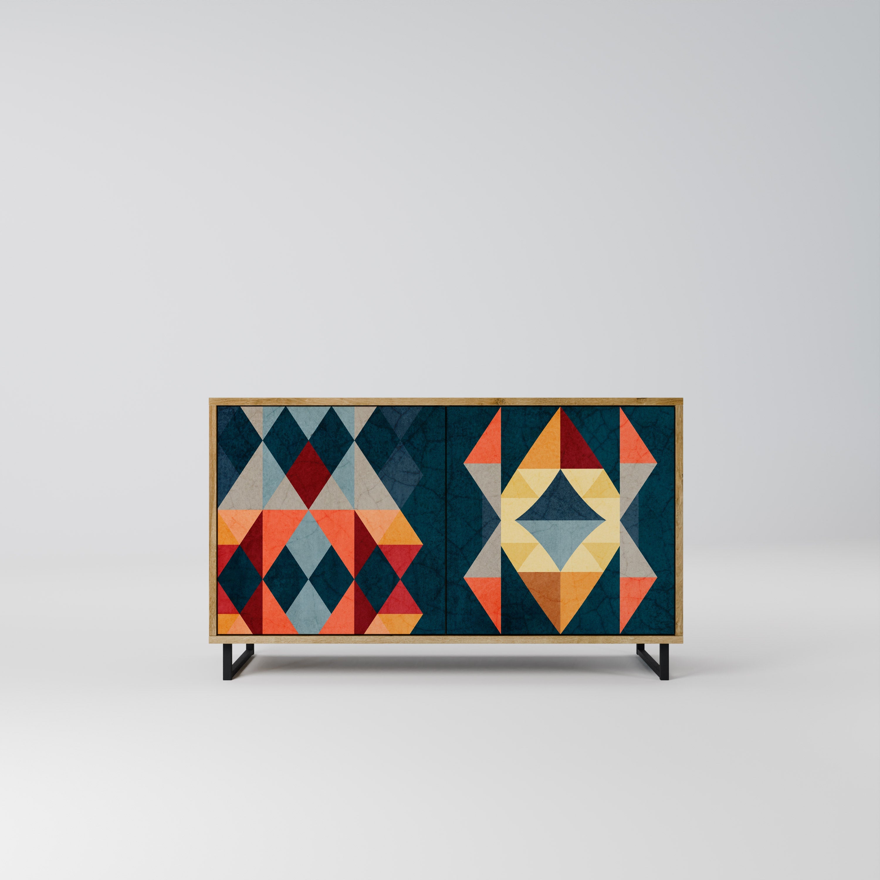 CRACKED ILLUSION 2-Door Sideboard in Oak Effect