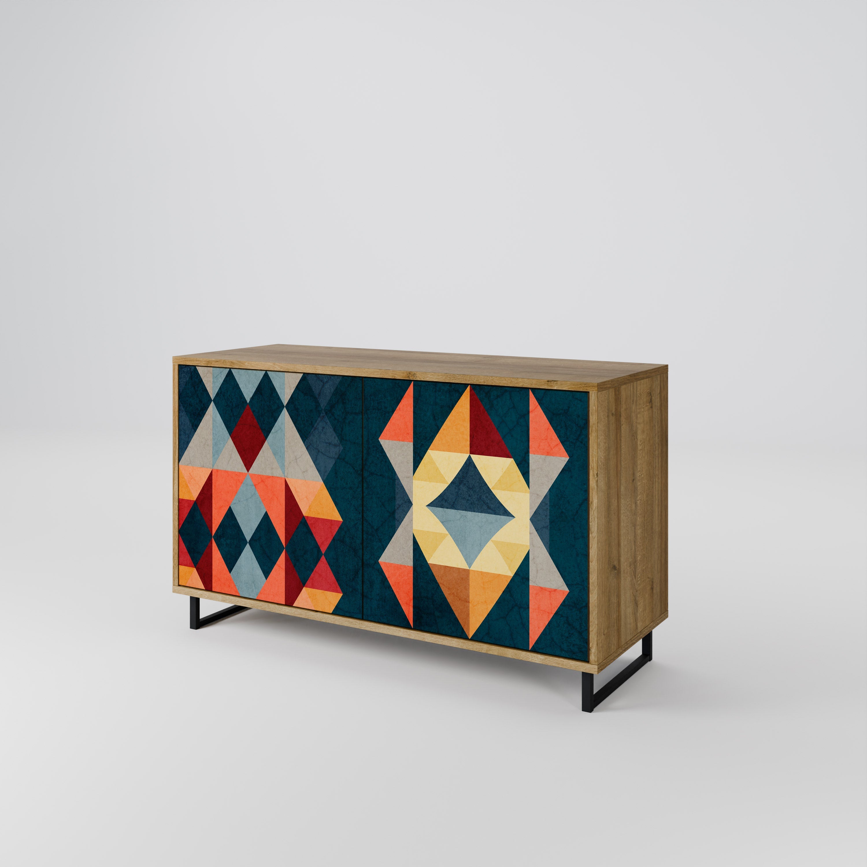 CRACKED ILLUSION 2-Door Sideboard in Oak Effect