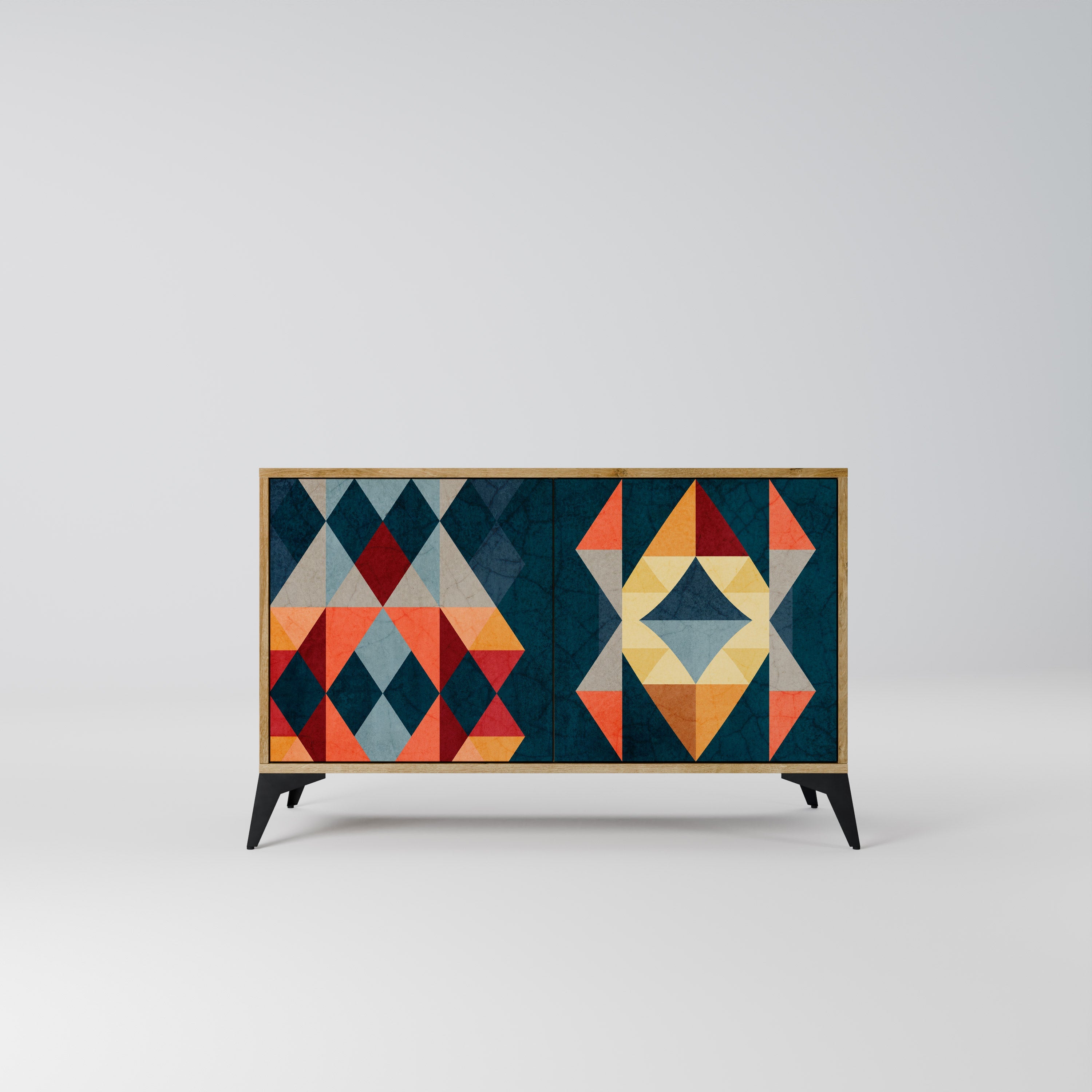 CRACKED ILLUSION 2-Door Sideboard in Oak Effect