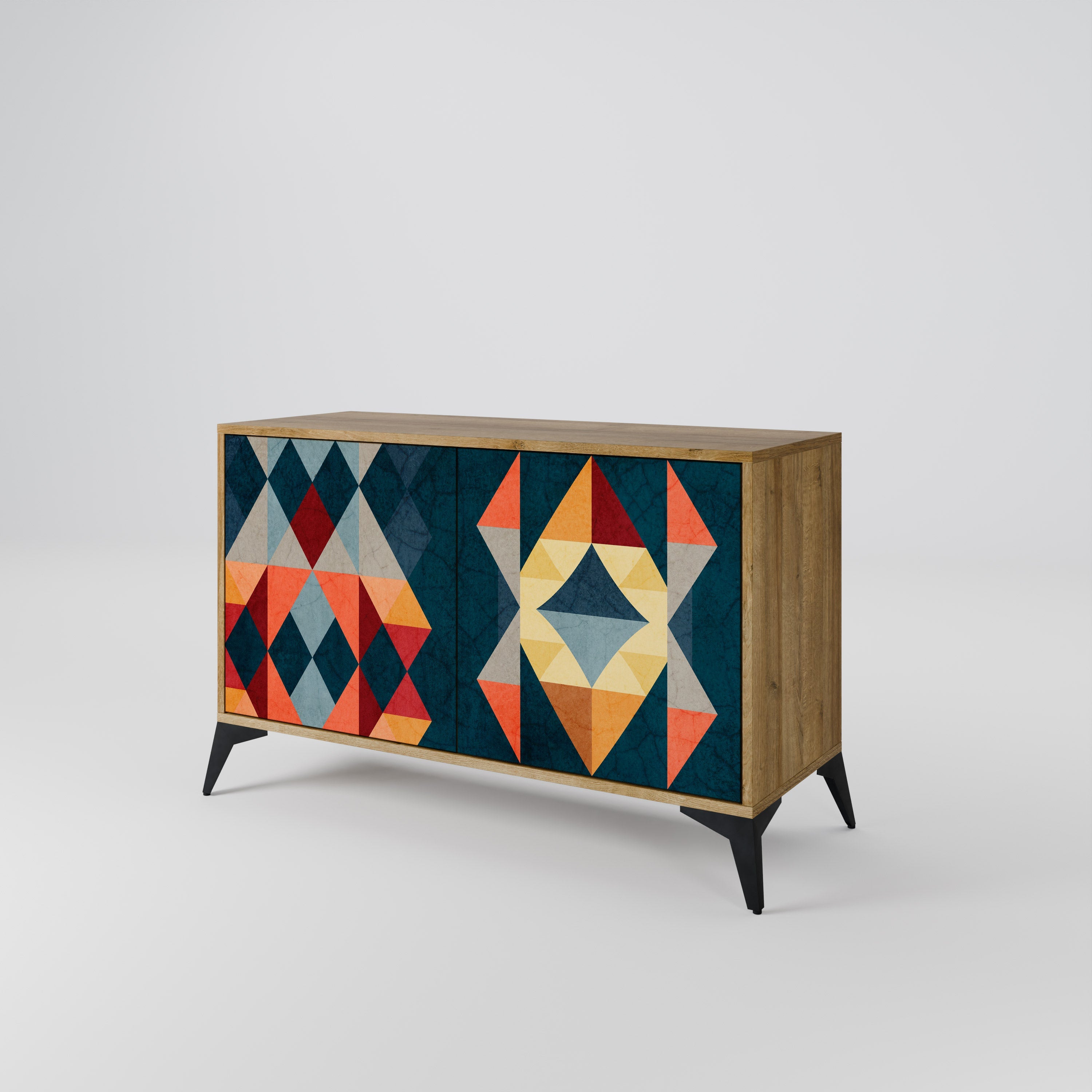CRACKED ILLUSION 2-Door Sideboard in Oak Effect