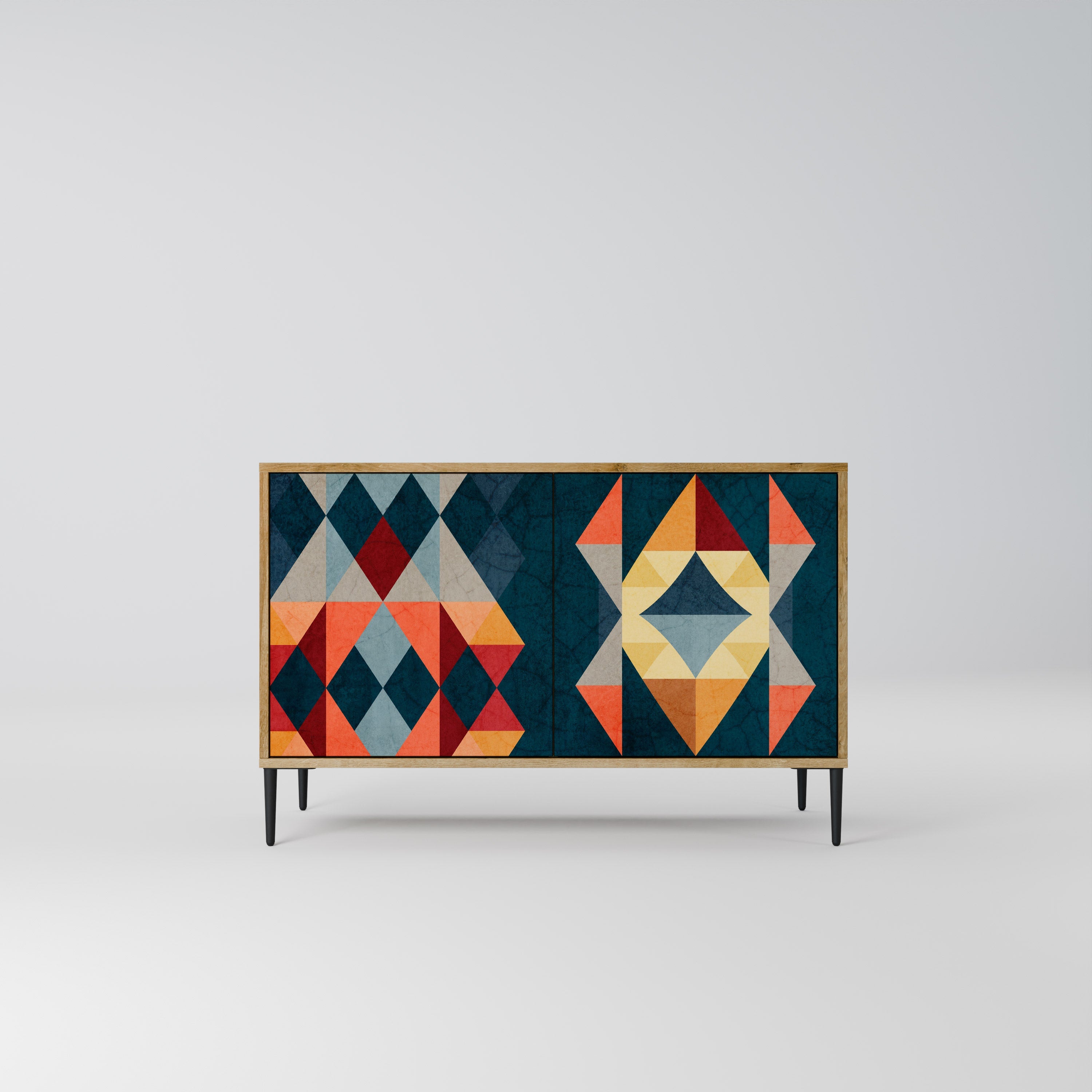 CRACKED ILLUSION 2-Door Sideboard in Oak Effect