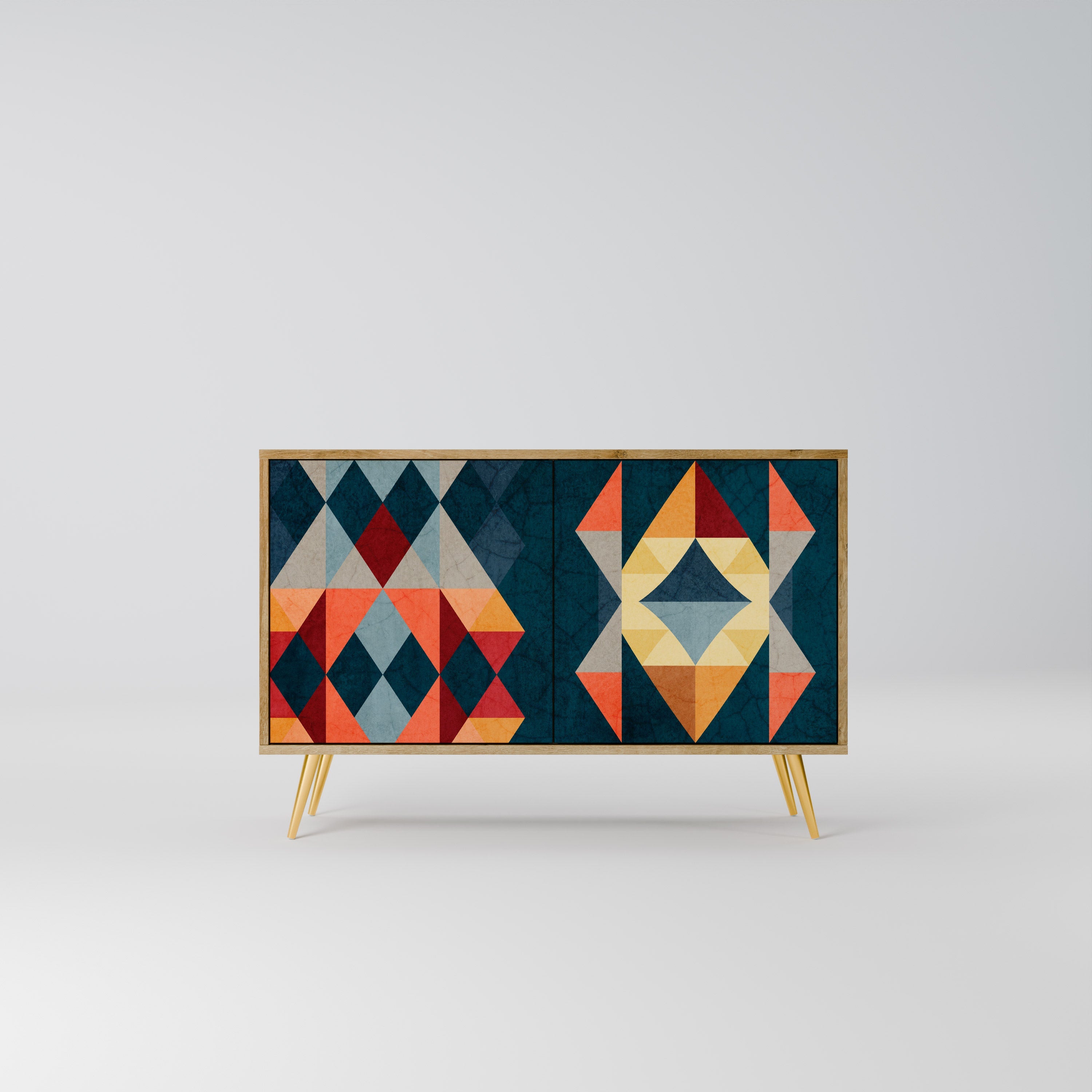 CRACKED ILLUSION 2-Door Sideboard in Oak Effect