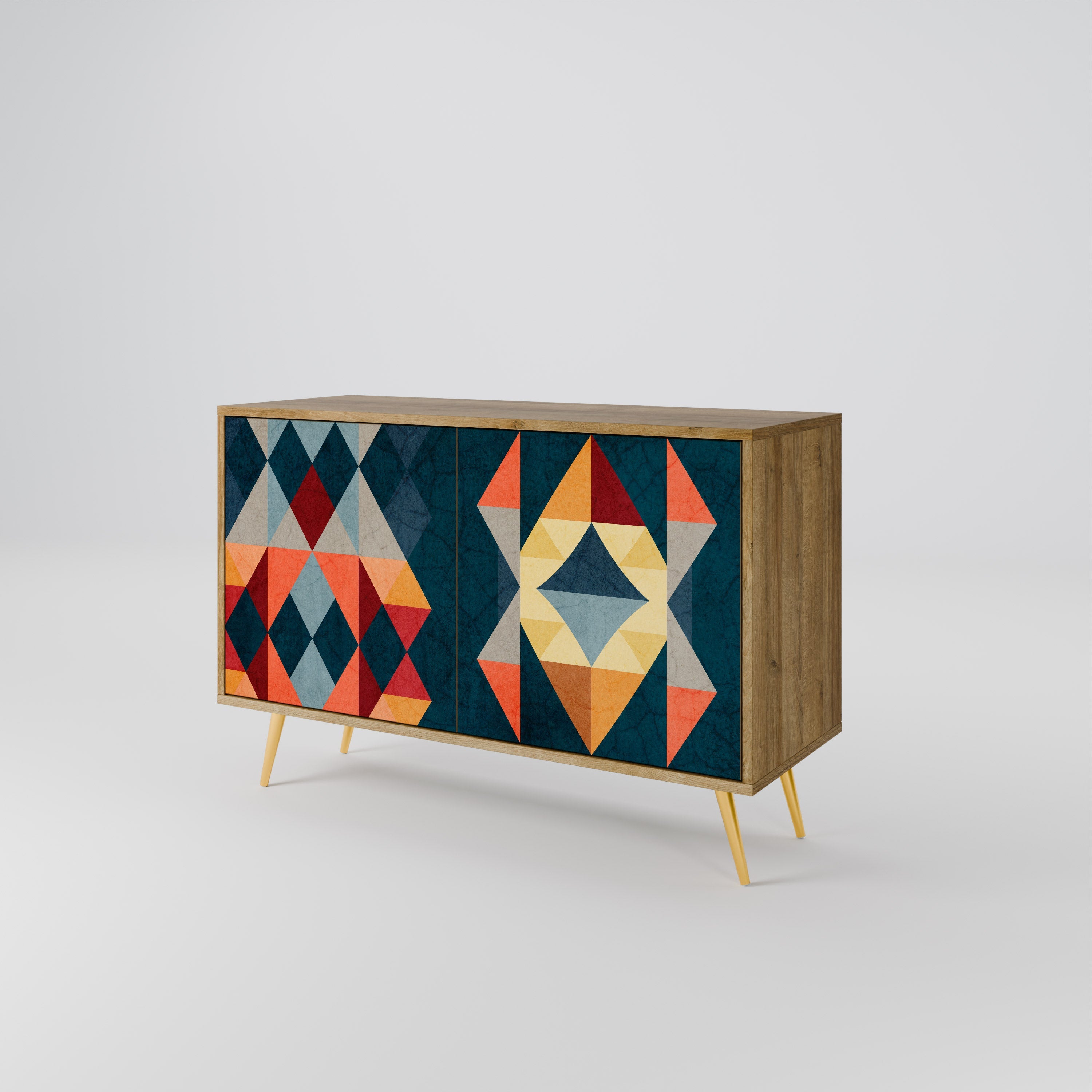 CRACKED ILLUSION 2-Door Sideboard in Oak Effect