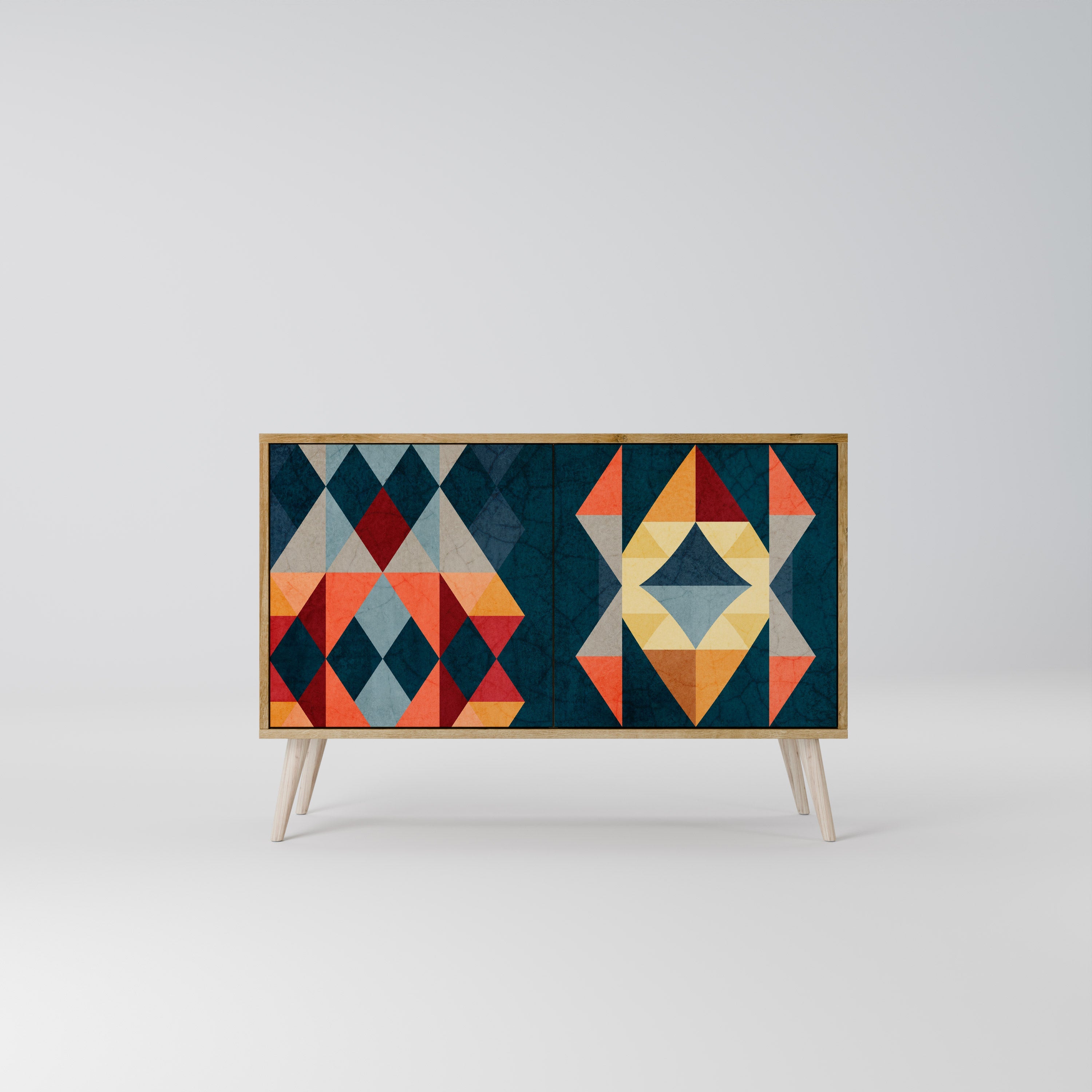 CRACKED ILLUSION 2-Door Sideboard in Oak Effect