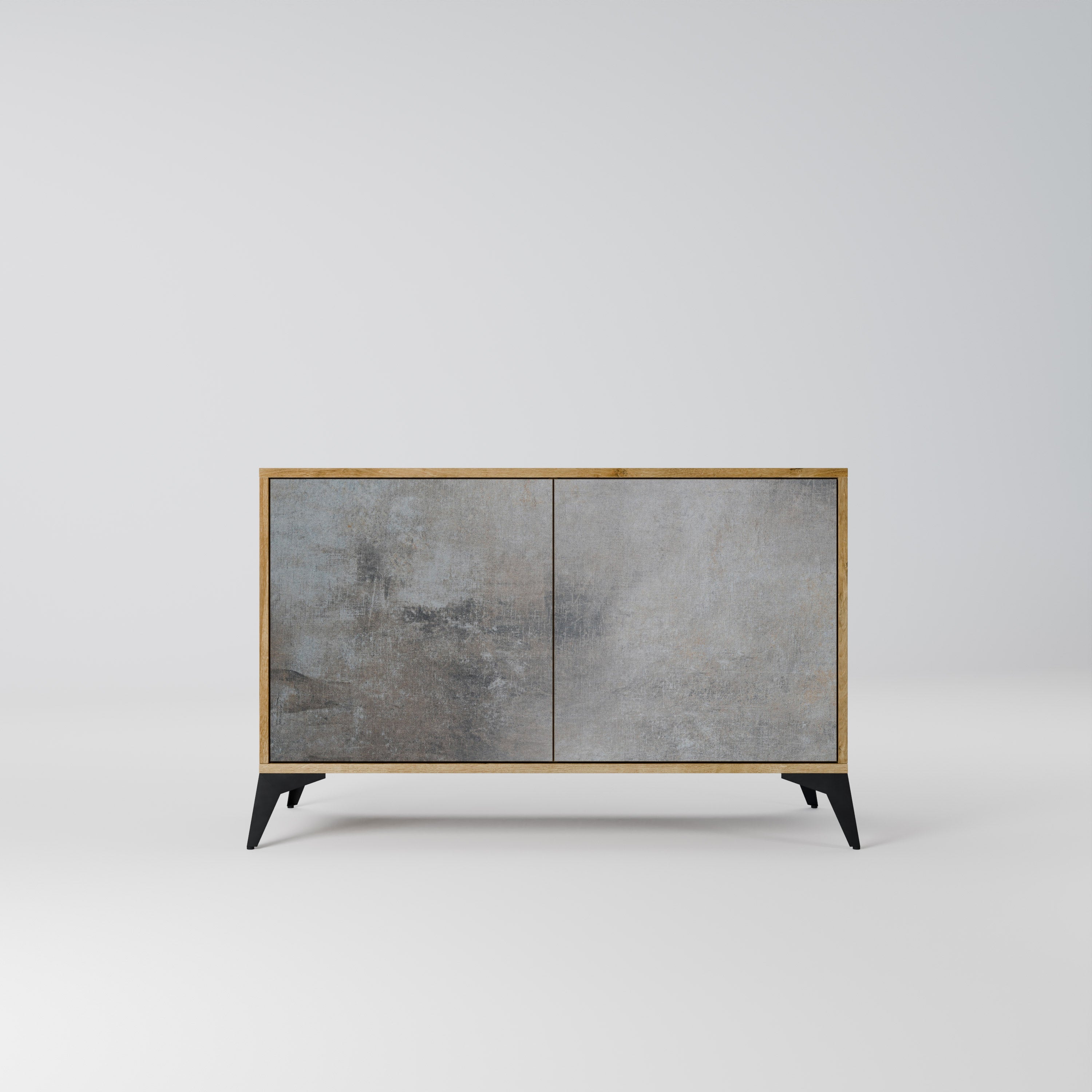 CONCRETE WALL 2-Door Sideboard in Oak Effect