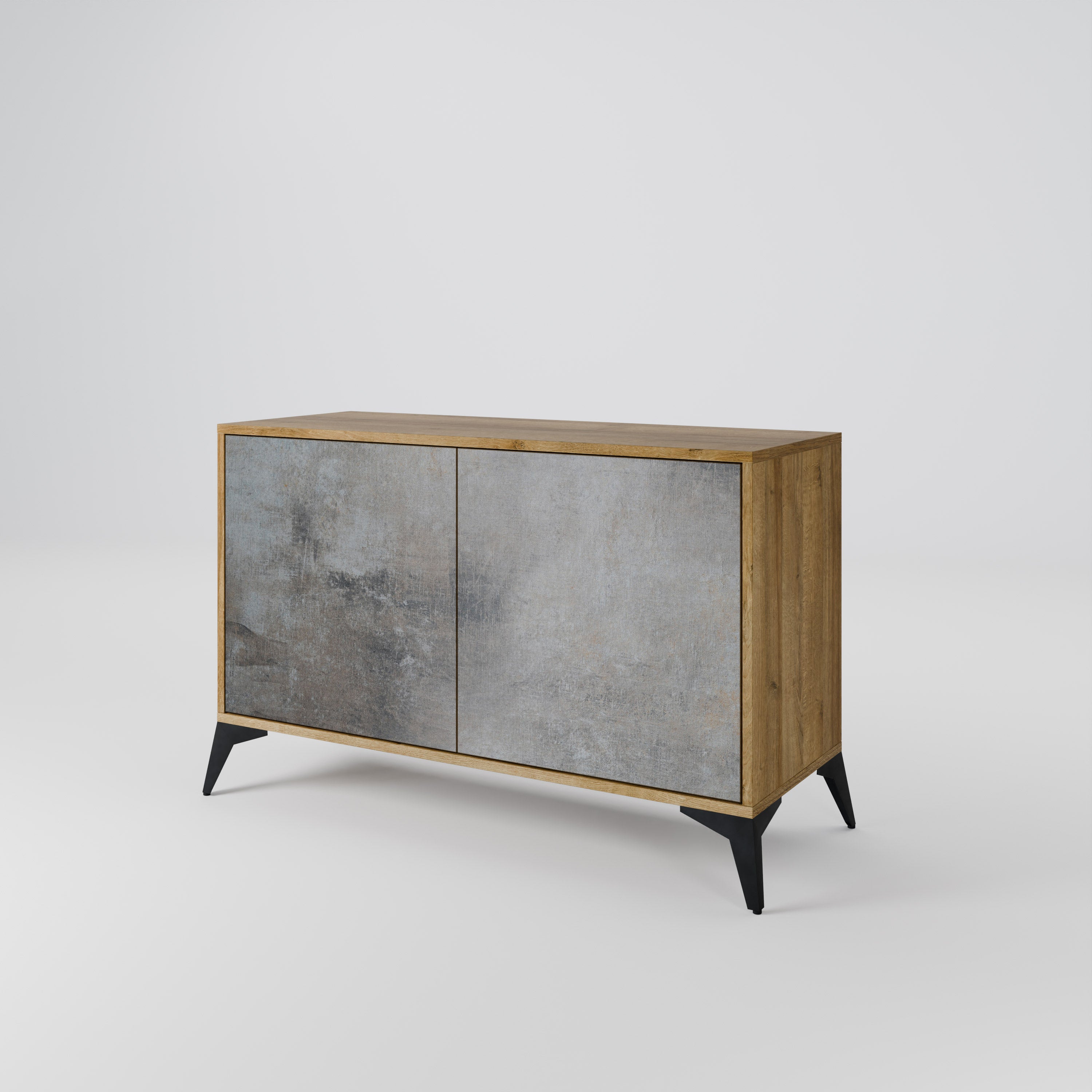 CONCRETE WALL 2-Door Sideboard in Oak Effect