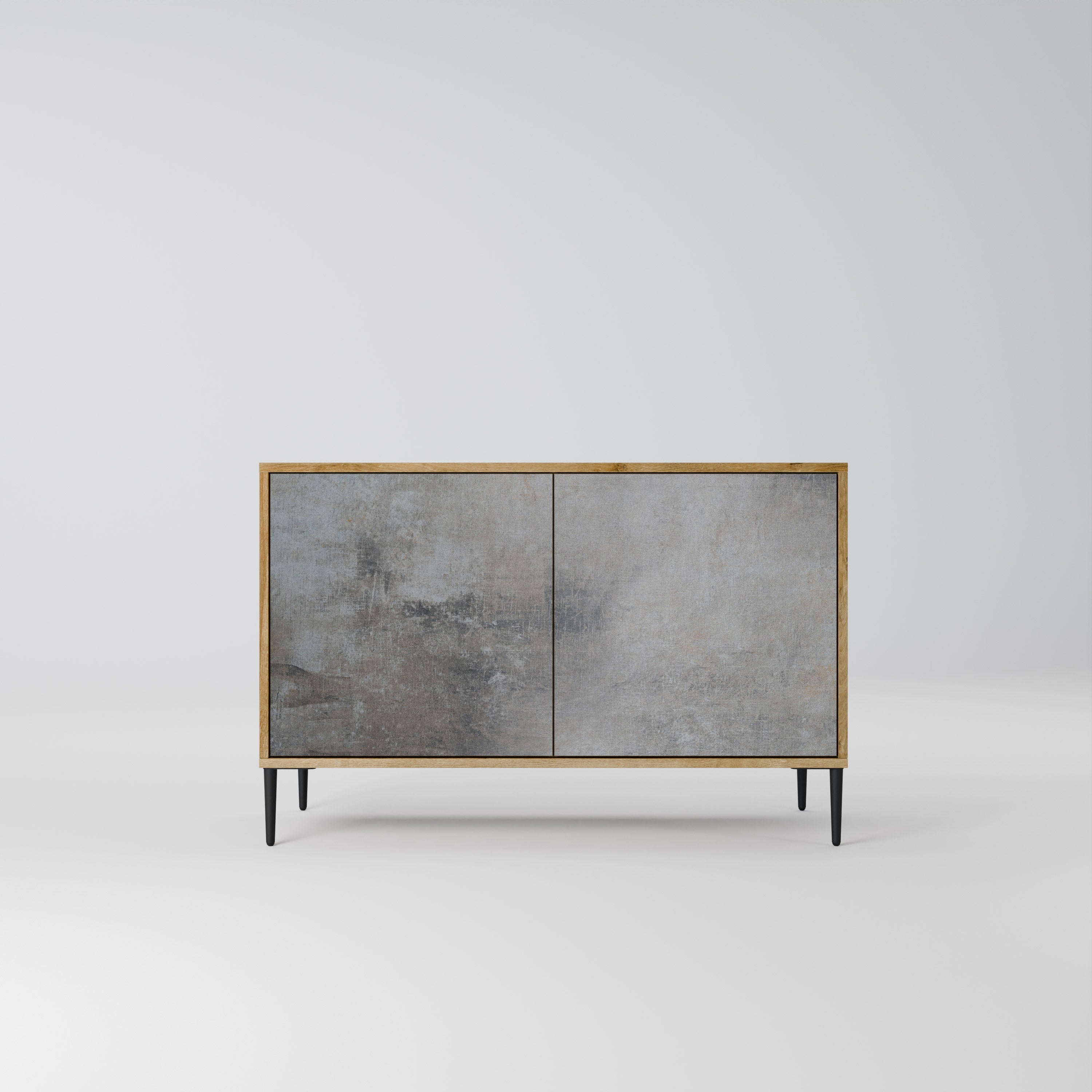 CONCRETE WALL 2-Door Sideboard in Oak Effect