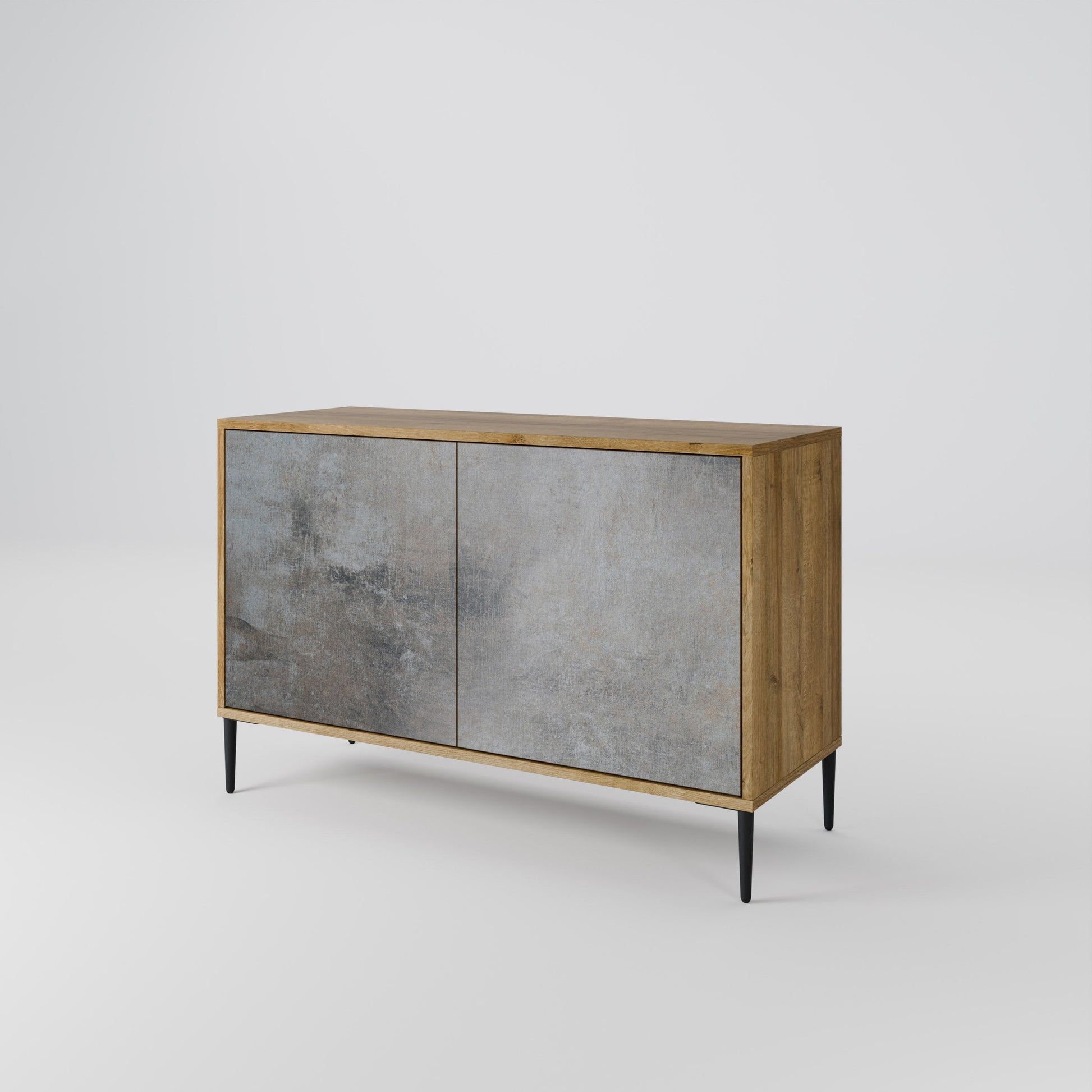 CONCRETE WALL 2-Door Sideboard in Oak Effect