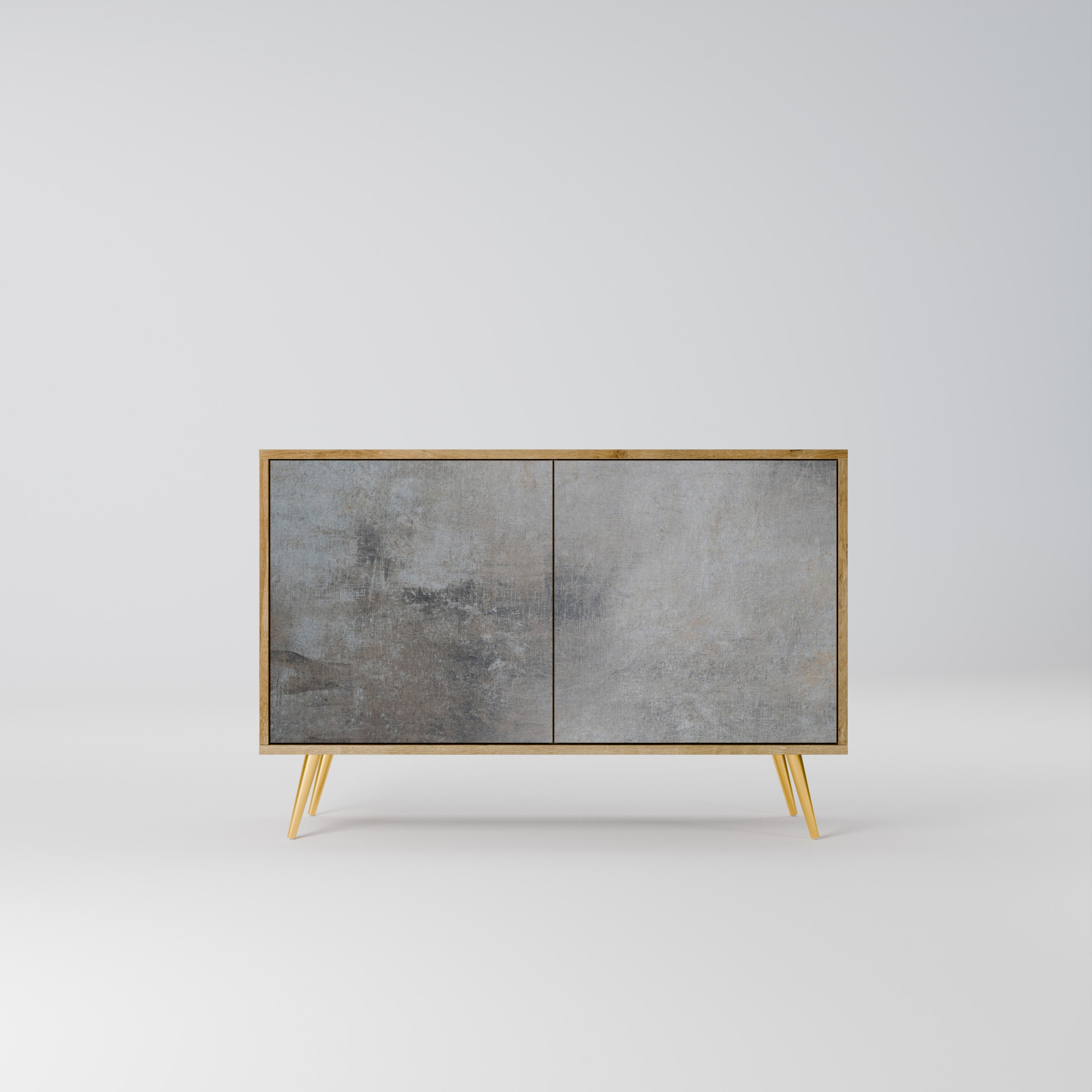 CONCRETE WALL 2-Door Sideboard in Oak Effect