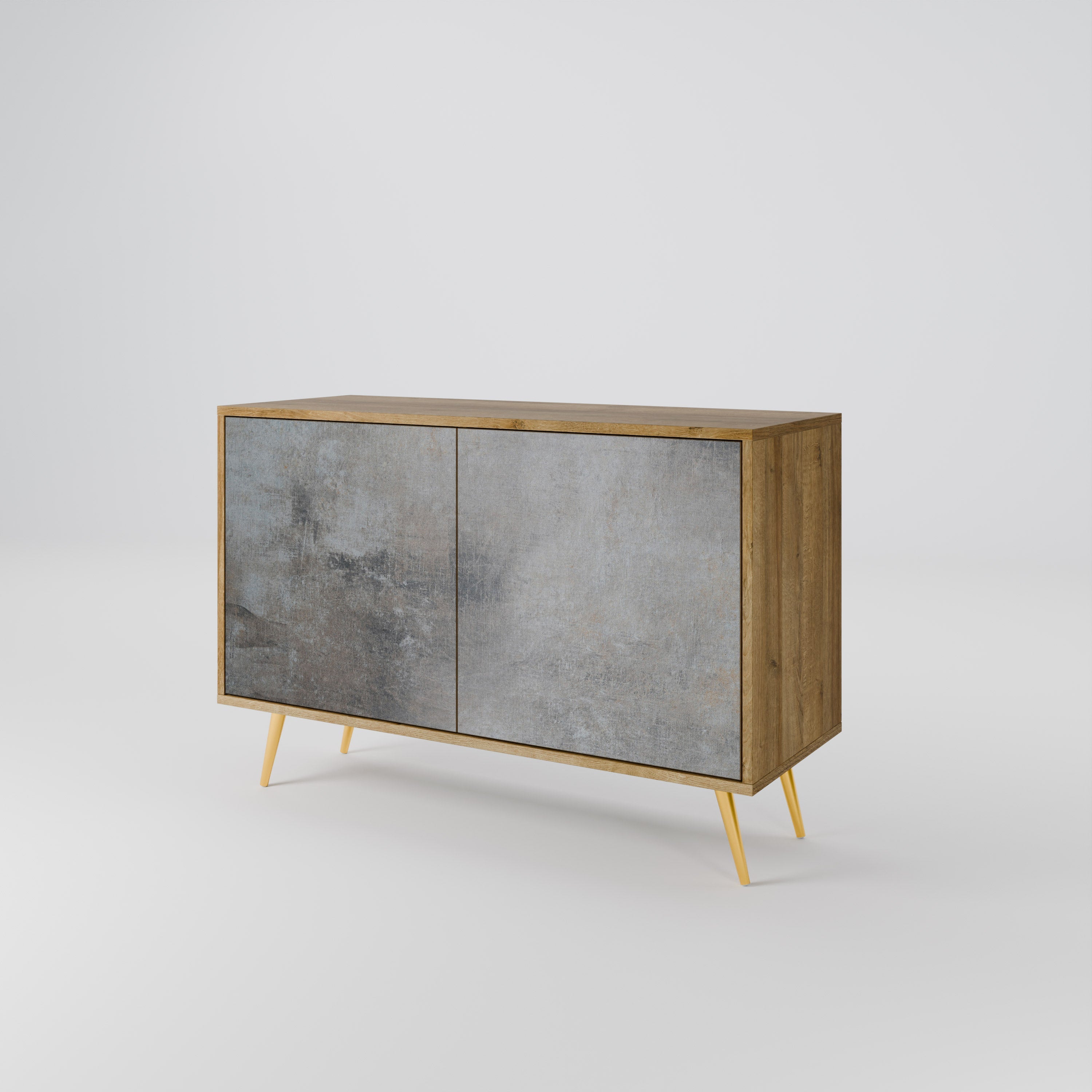 CONCRETE WALL 2-Door Sideboard in Oak Effect
