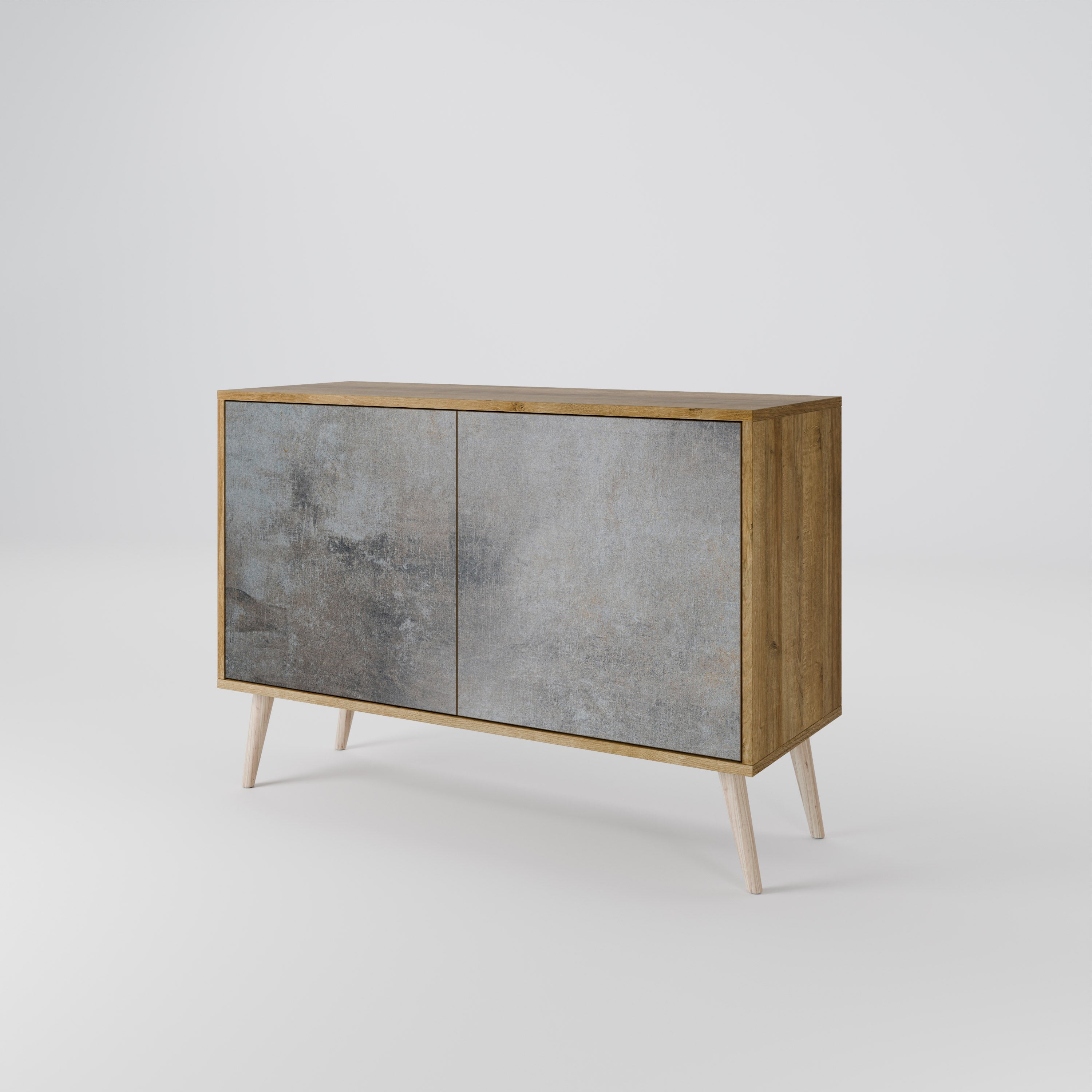 CONCRETE WALL 2-Door Sideboard in Oak Effect